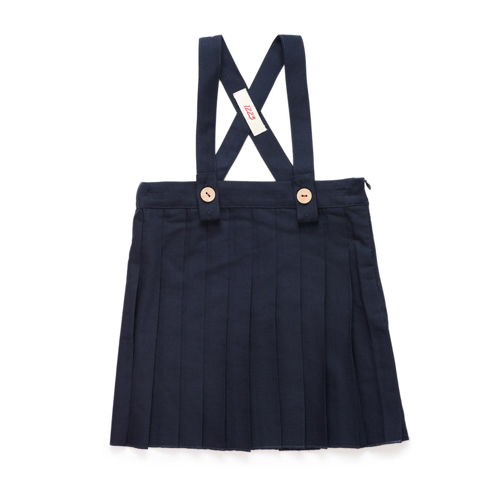 Pleated Suspender Skirt