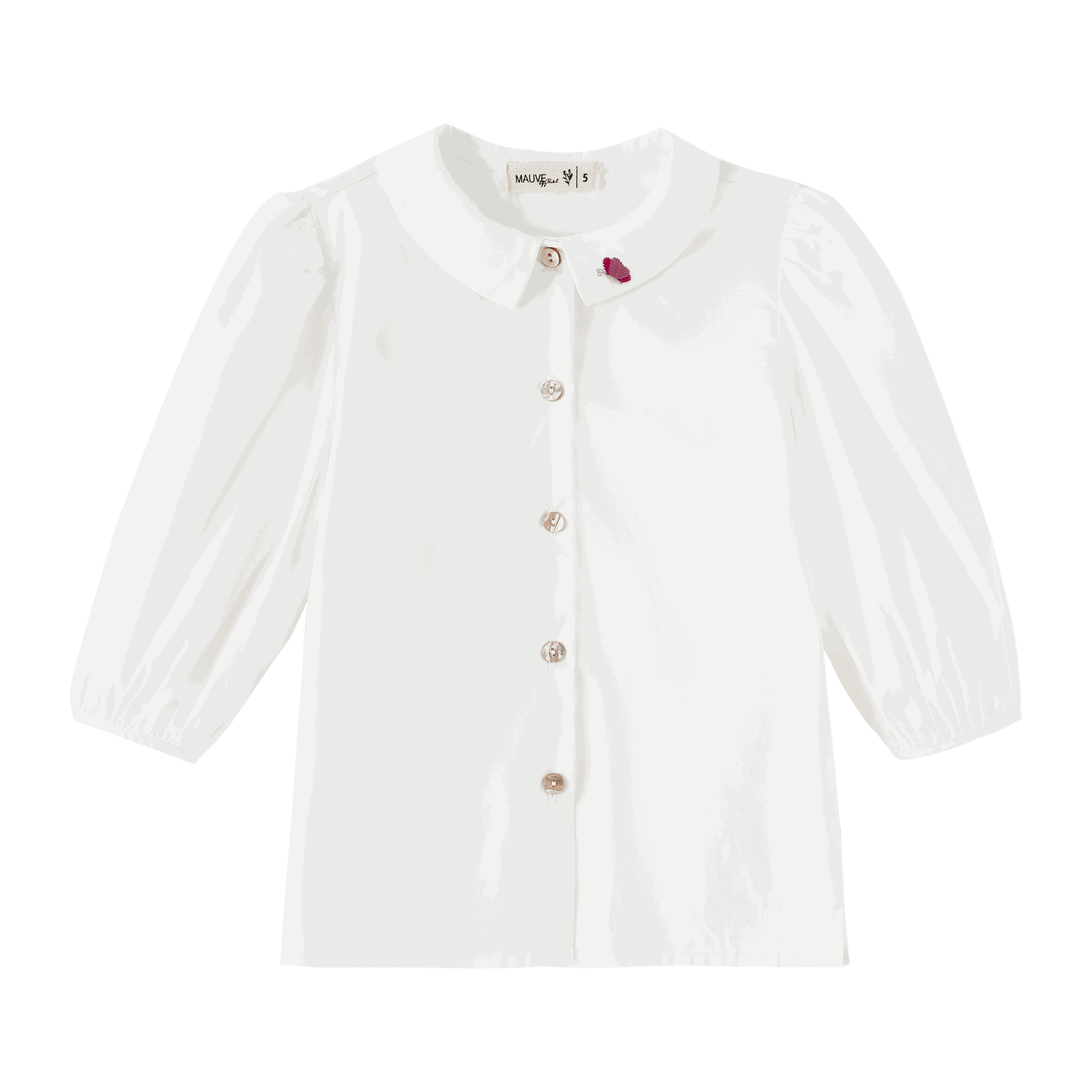 Shirt With Embroidered Collar