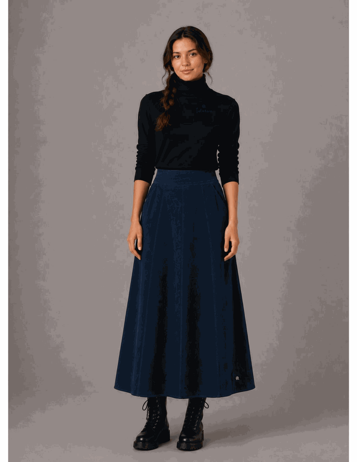 Corduroy Panelled Skirt