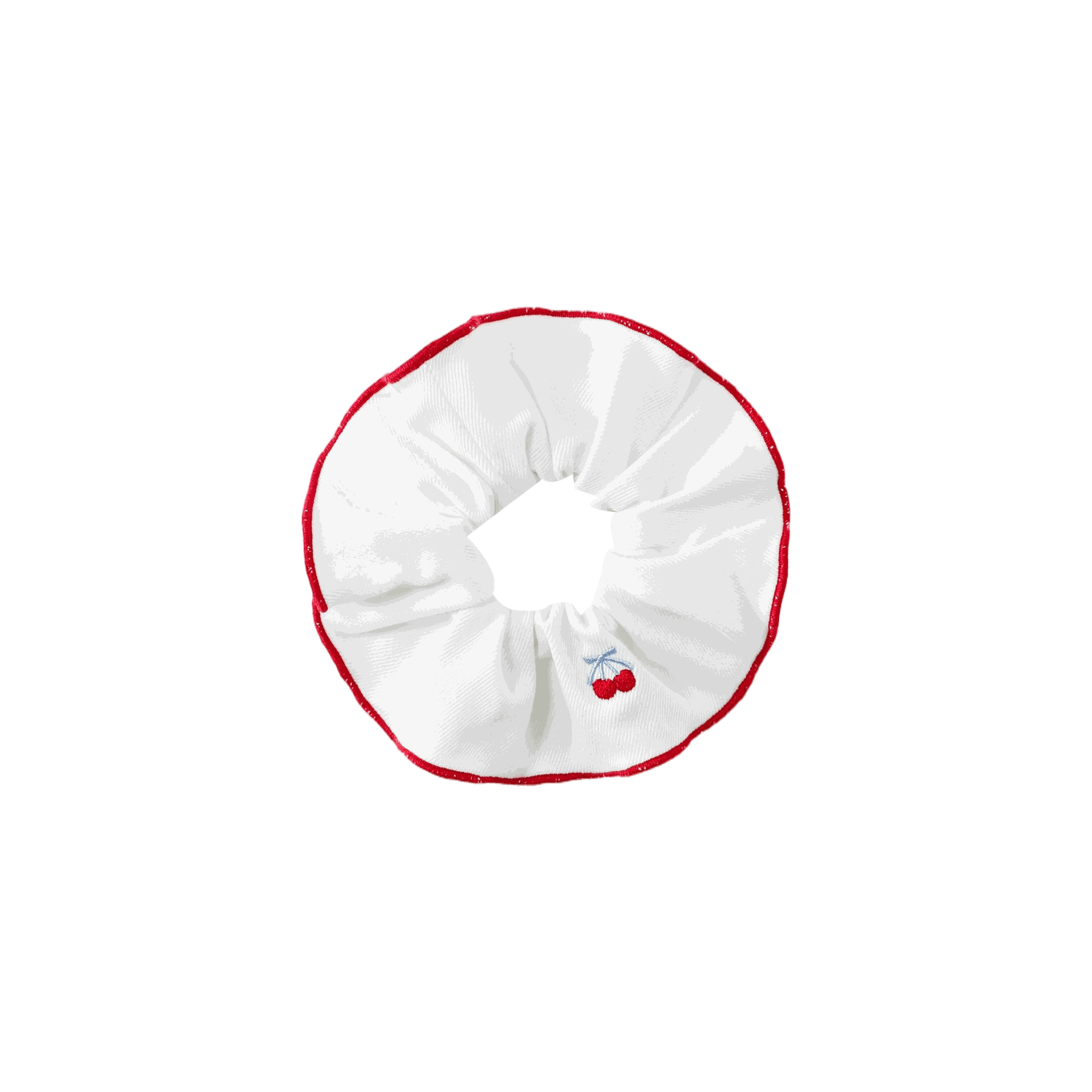 White Scrunchie With Cherry
