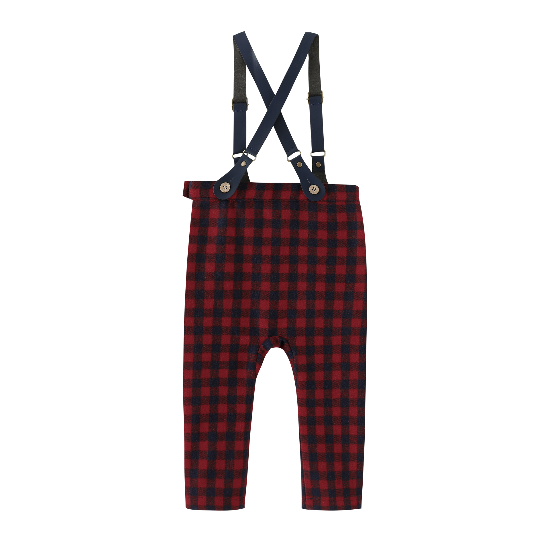 Plaid Suspender Pants