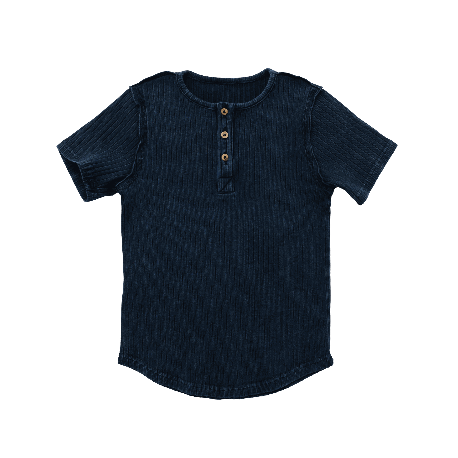 Rib Knit S/S Henley