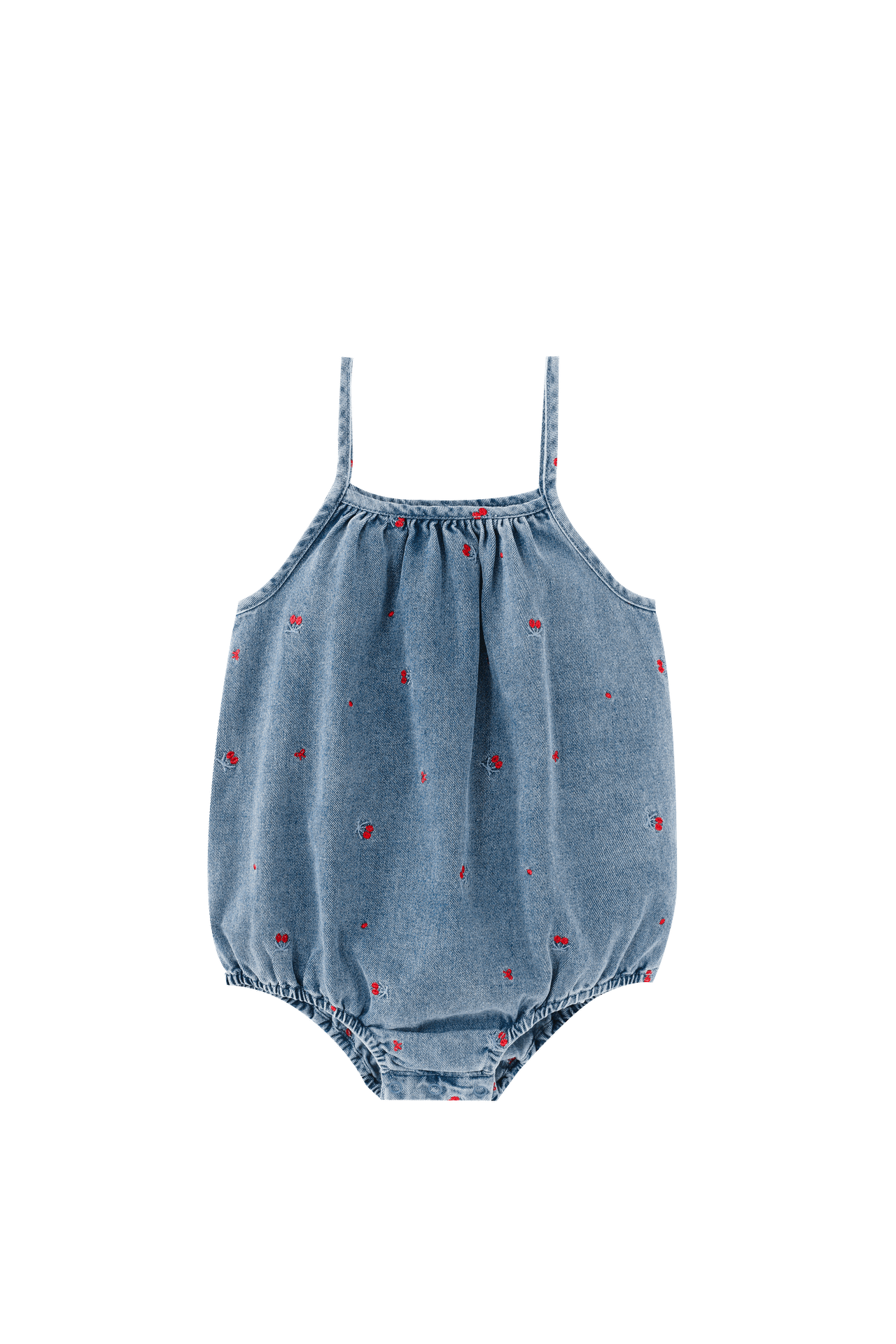 Romper With Cherry Embroidery