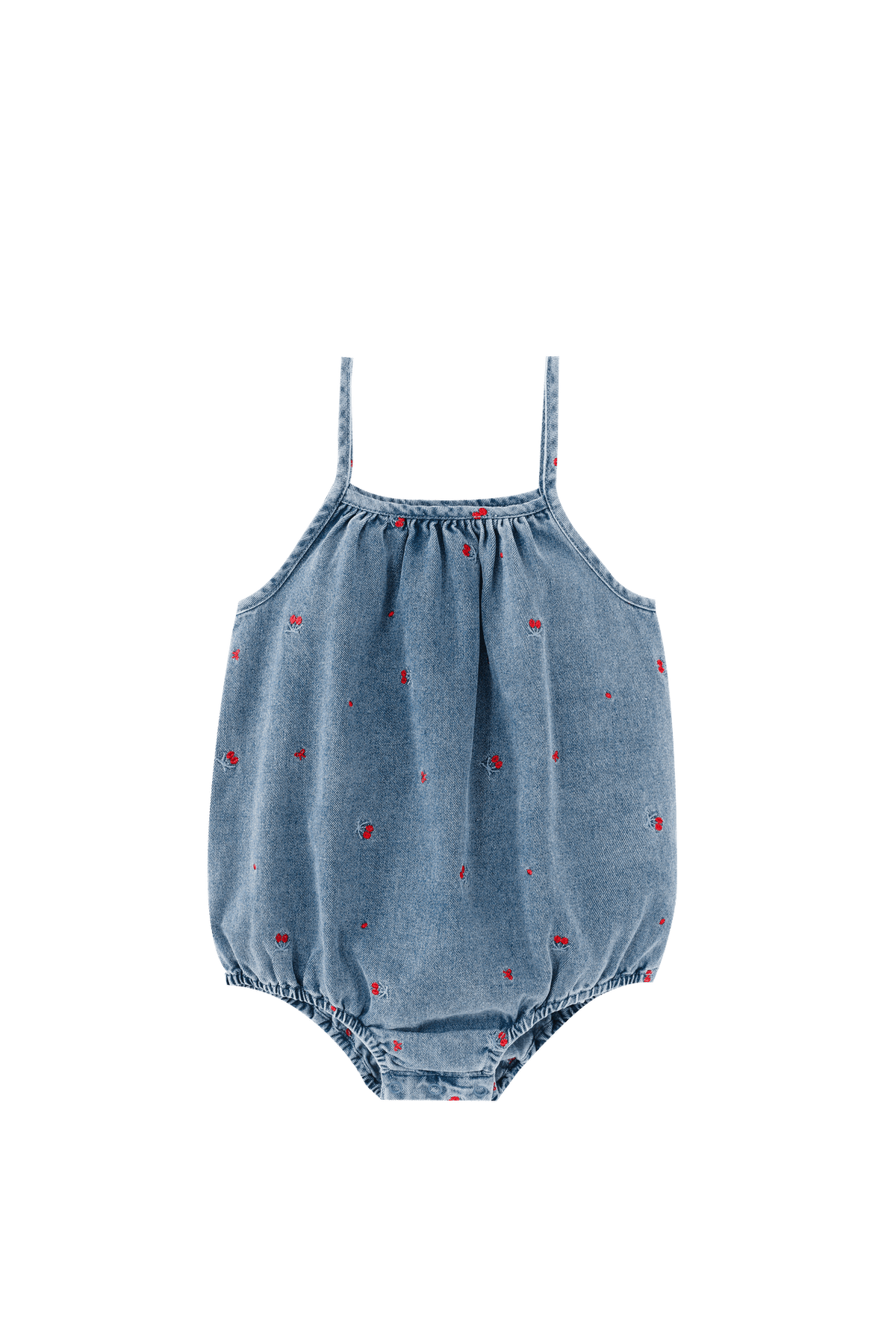 Romper With Cherry Embroidery