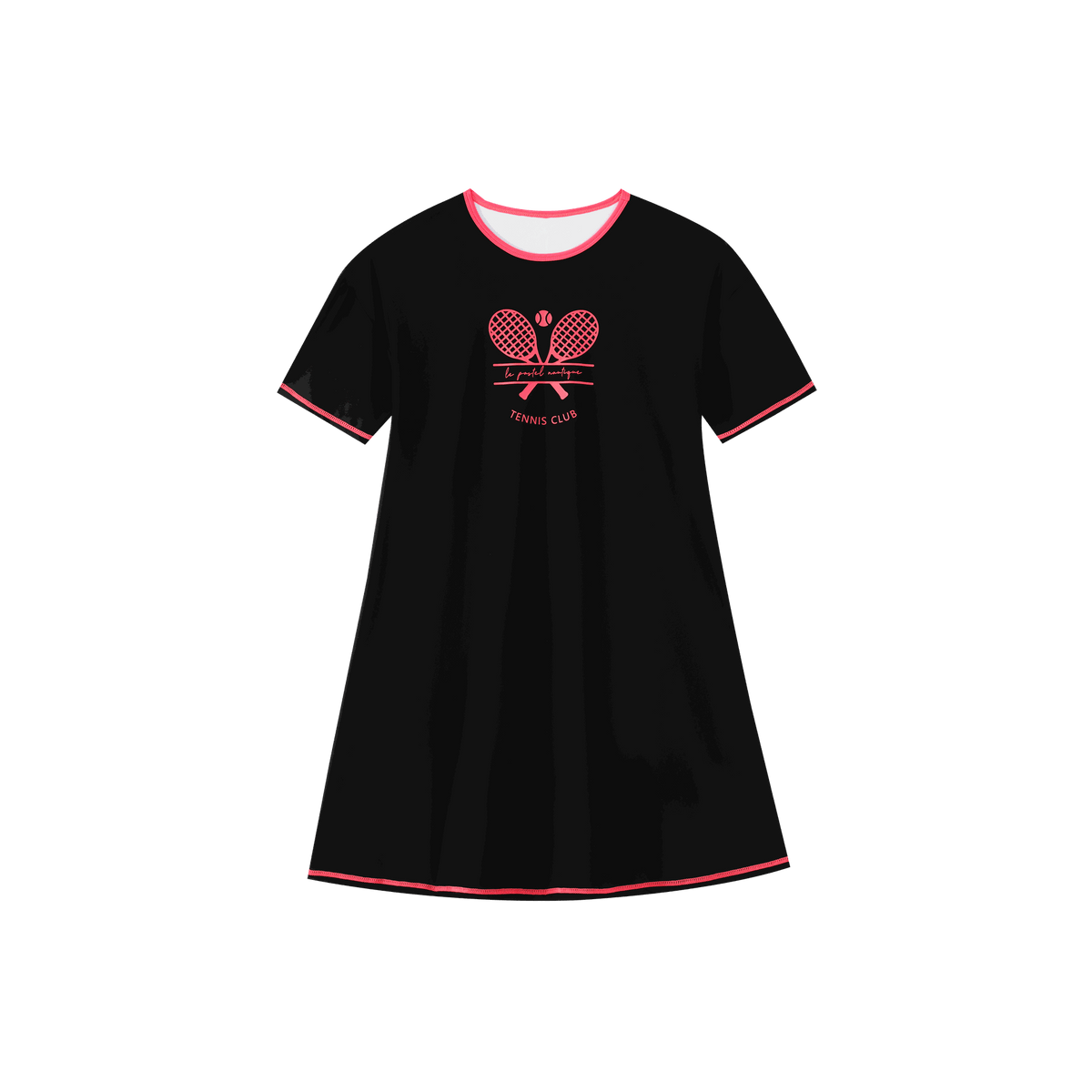 Tennis Print Swim Dress Short Sleeve