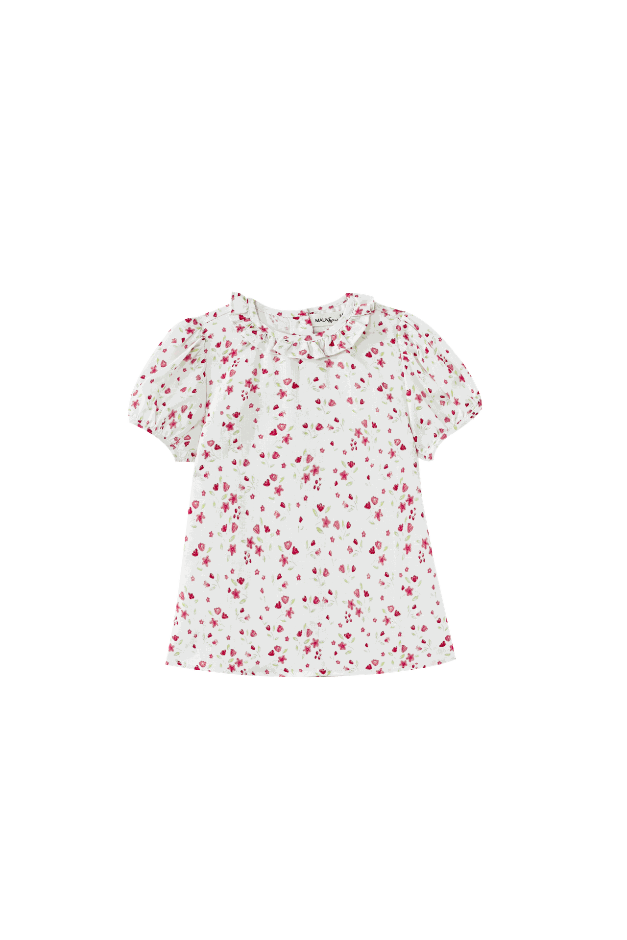 Ruffle Collar Floral Blouse