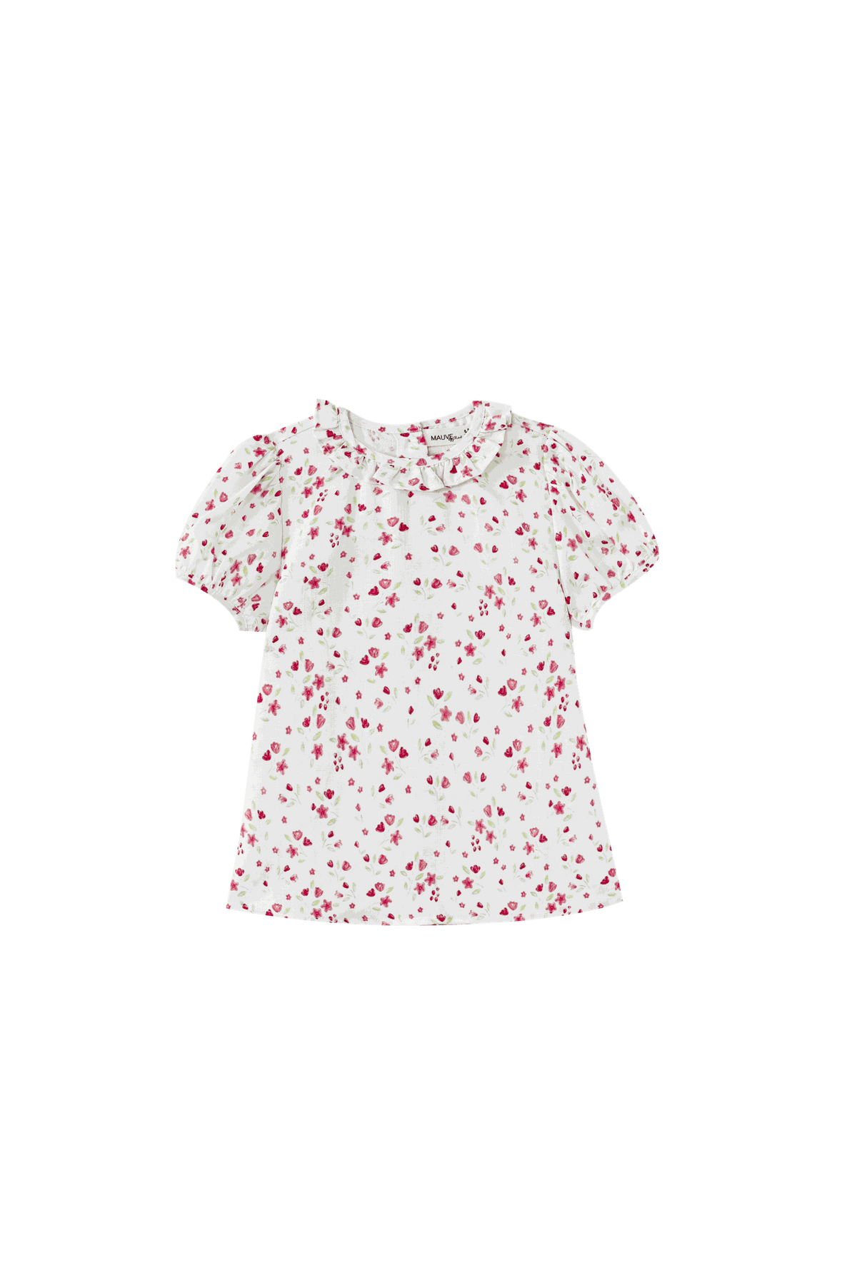 Ruffle Collar Floral Blouse
