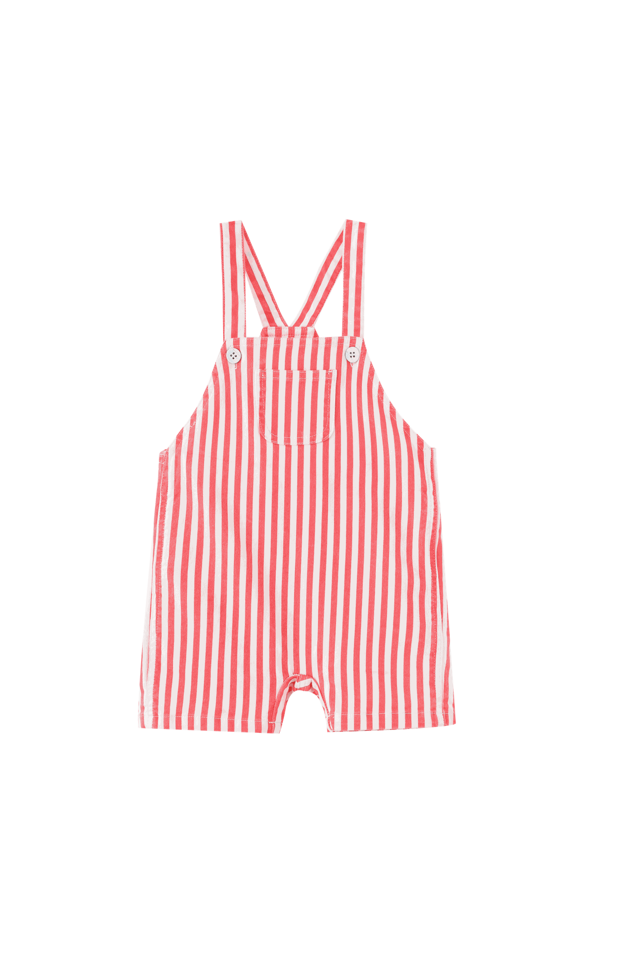 Striped Shortall With Center Pocket