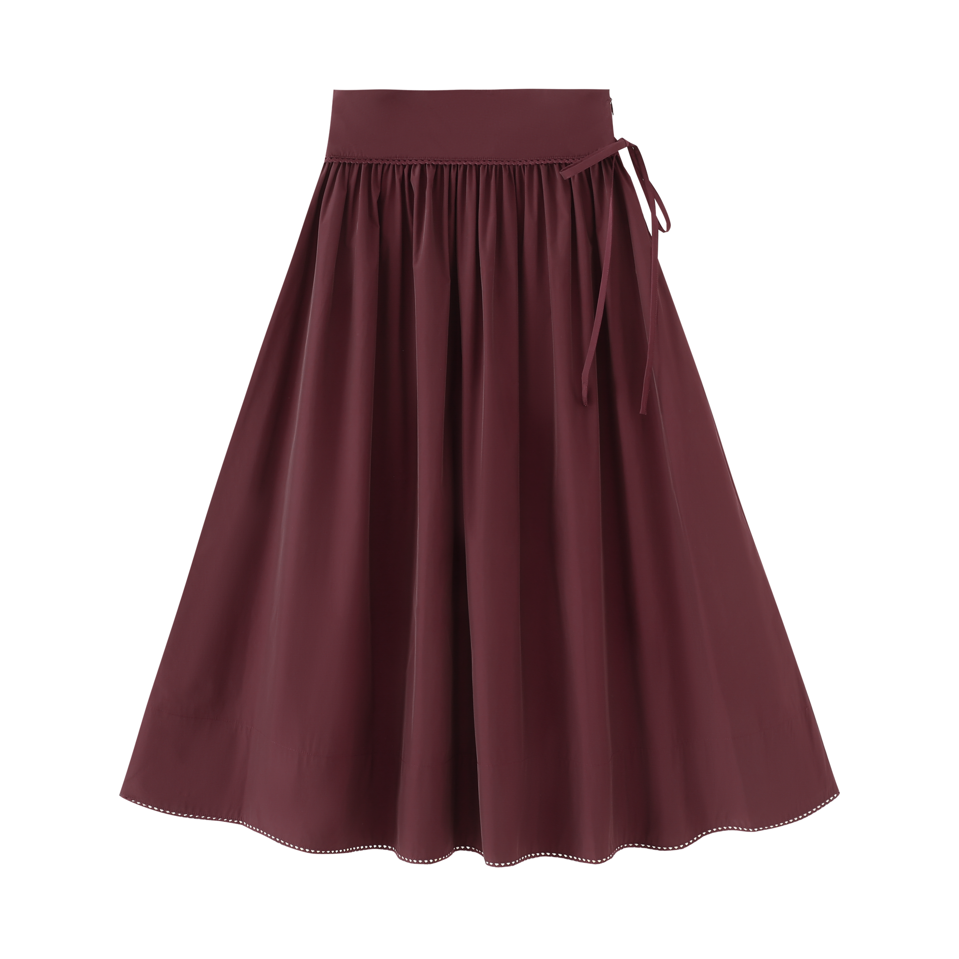 Taffeta Gathered Skirt With Bow