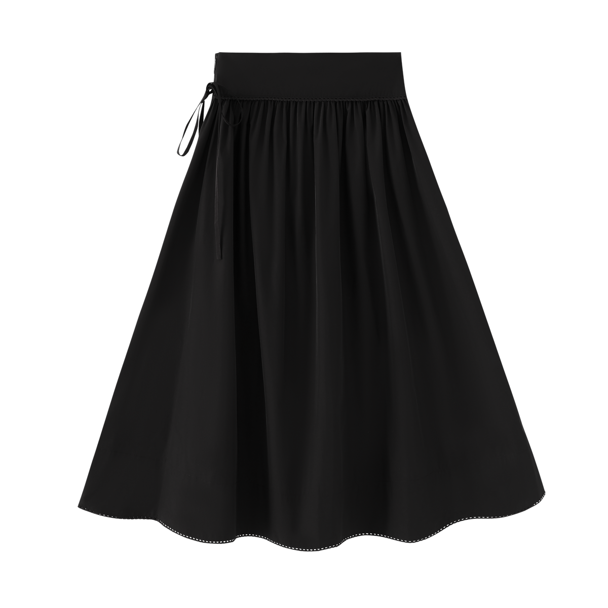 Taffeta Gathered Skirt With Bow