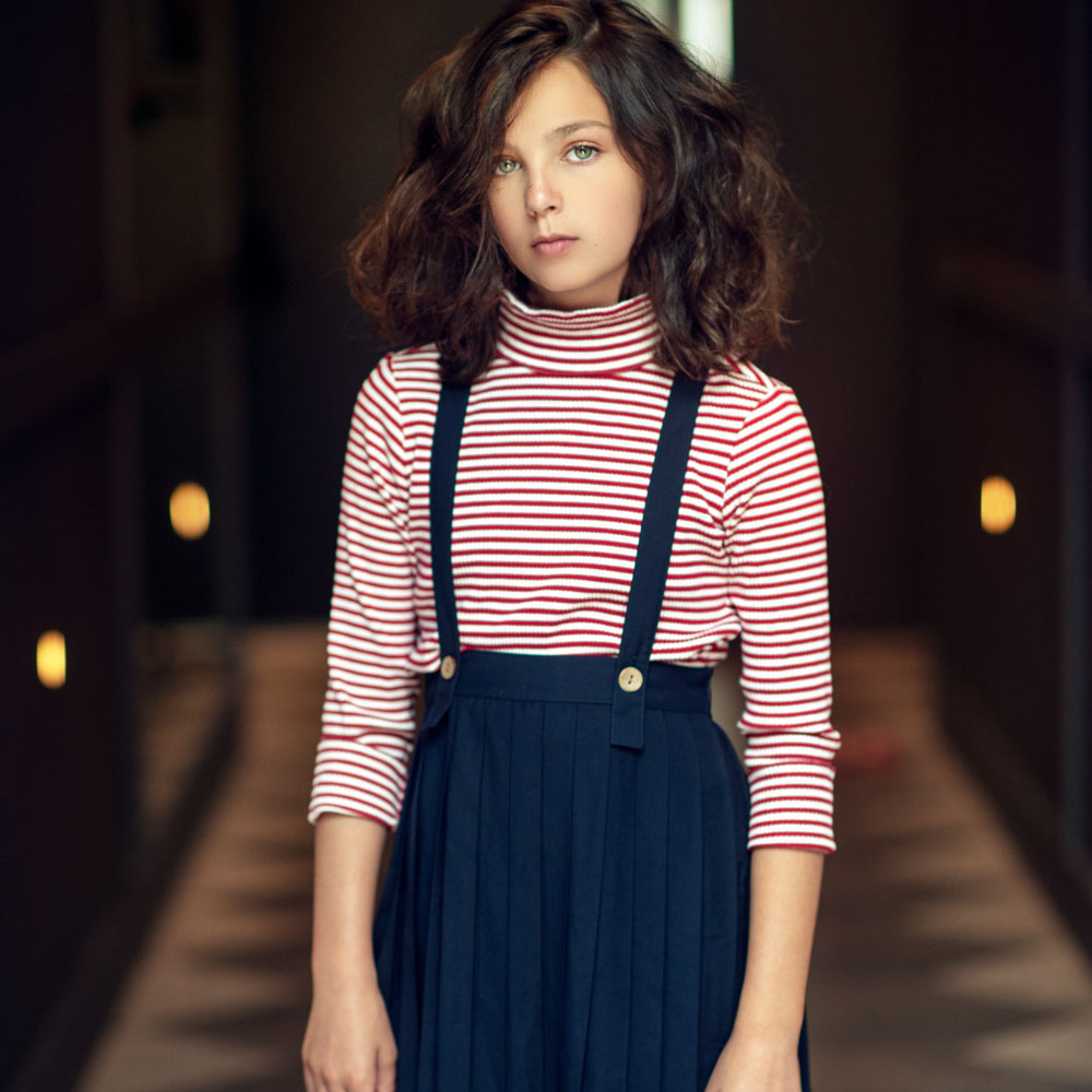 Pleated Suspender Skirt
