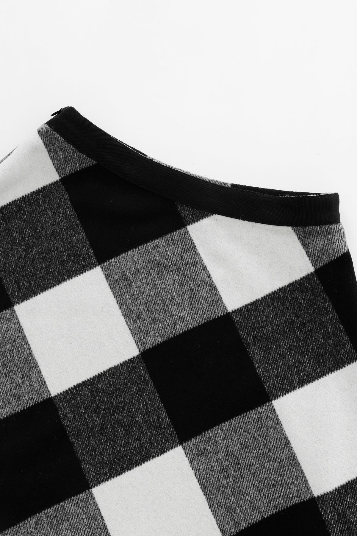 Wool Plaid Midi Skirt
