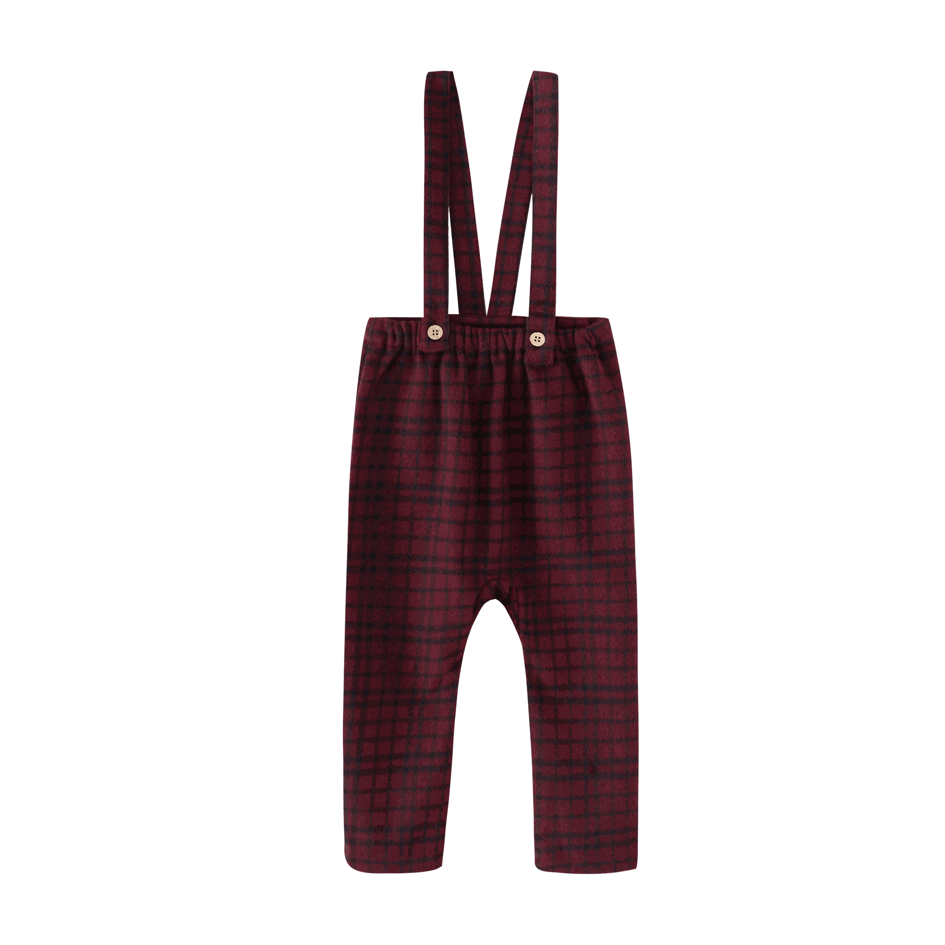 Plaid Suspender Pants