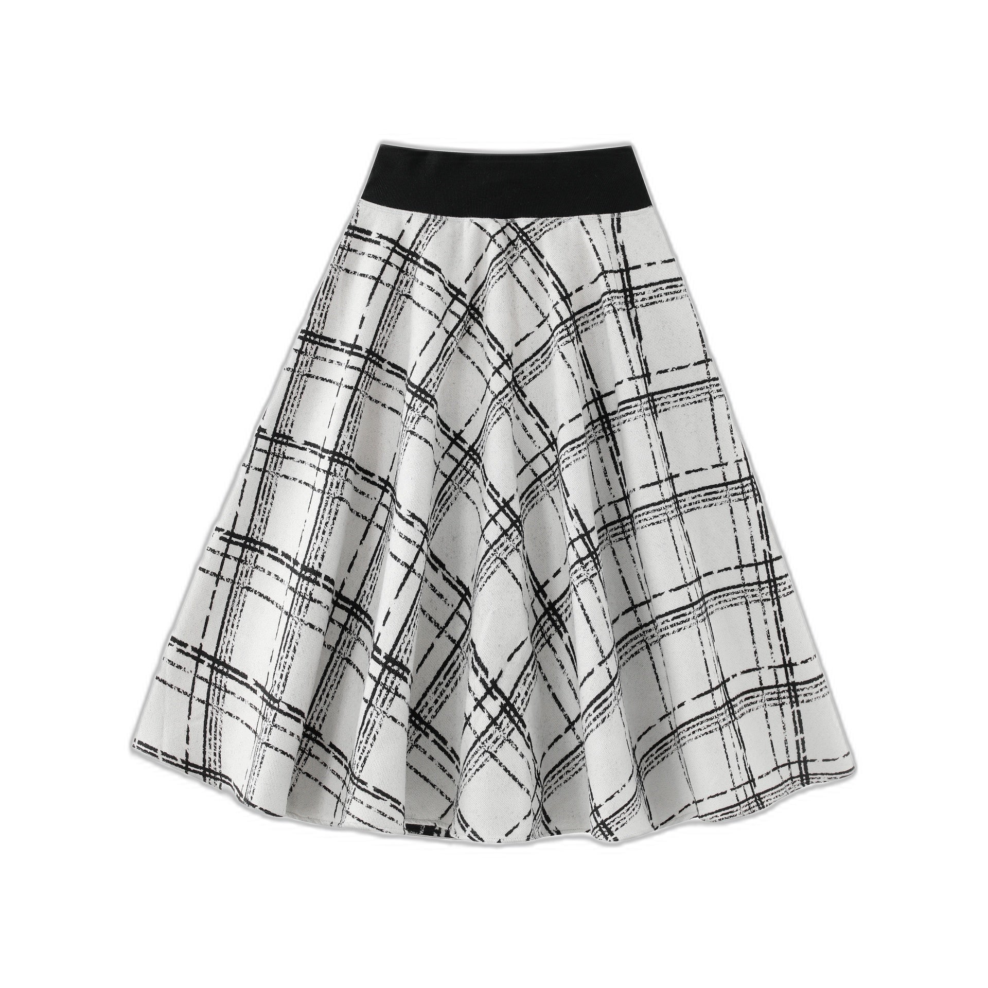 Plaid Yoke Circle Skirt