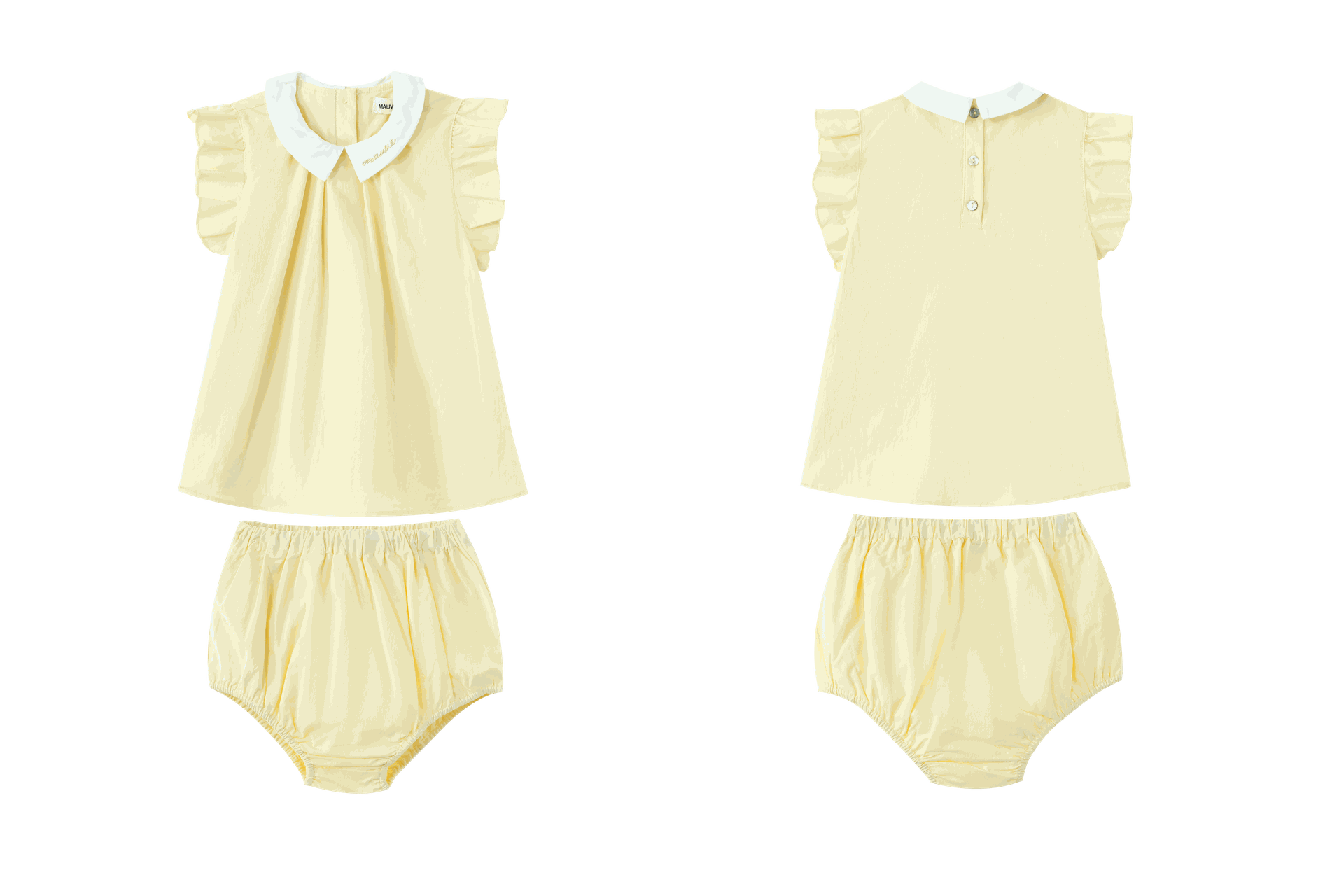 Pintuck Bloomer Set With Collar