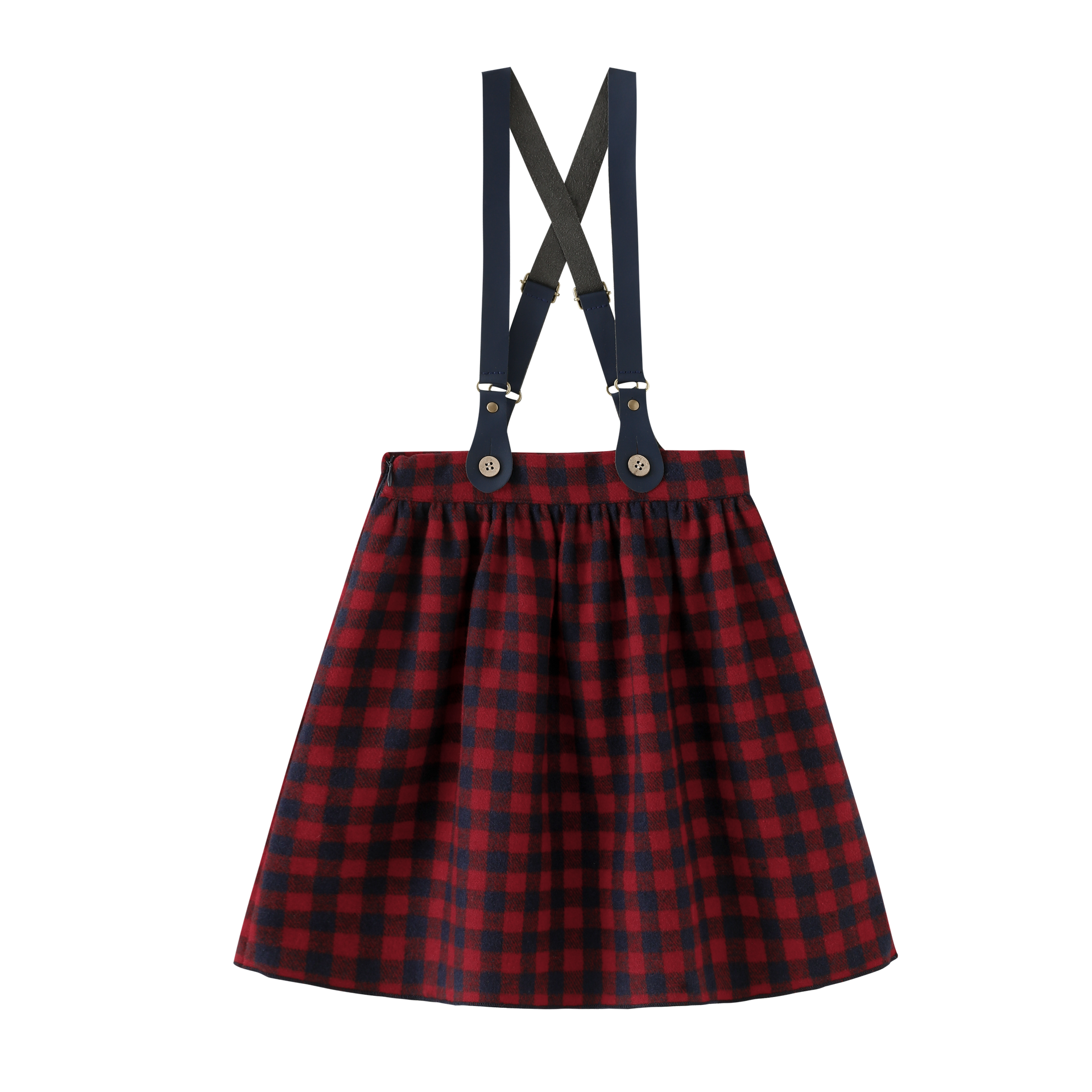 Plaid Suspender Skirt