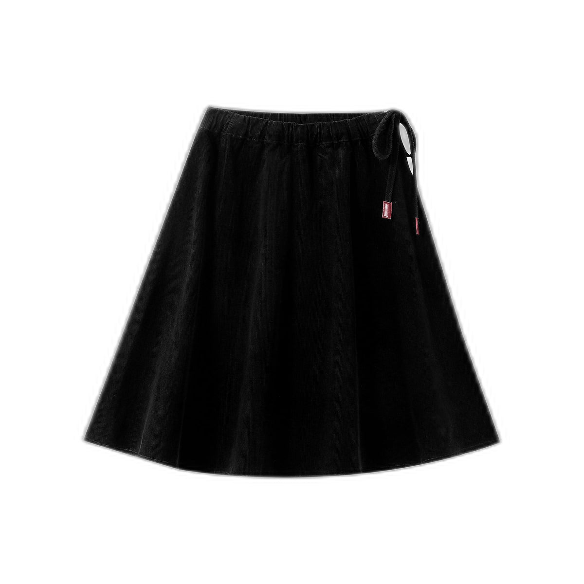 Corduroy Circle Skirt With Tie