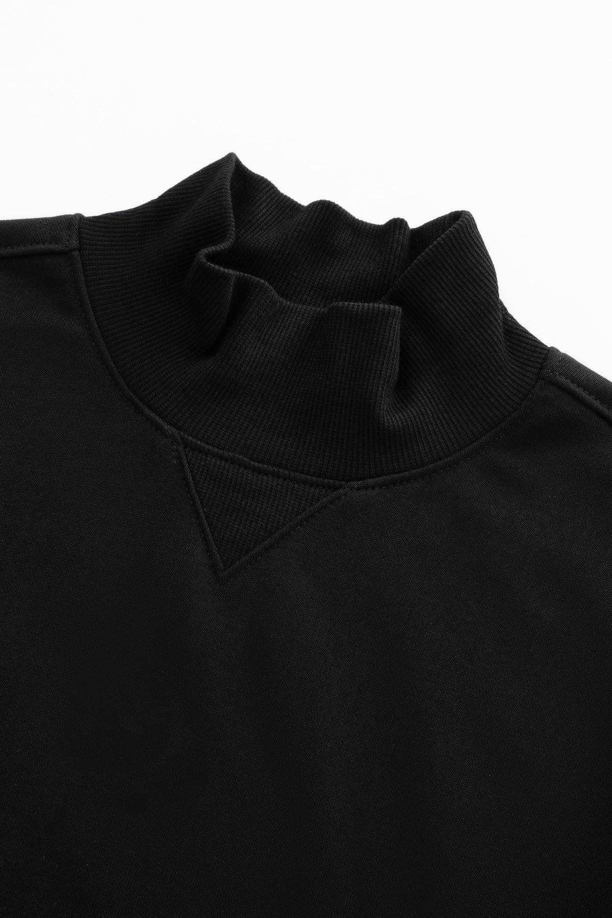 Mock Neck Sweatshirt With Contrast Edging