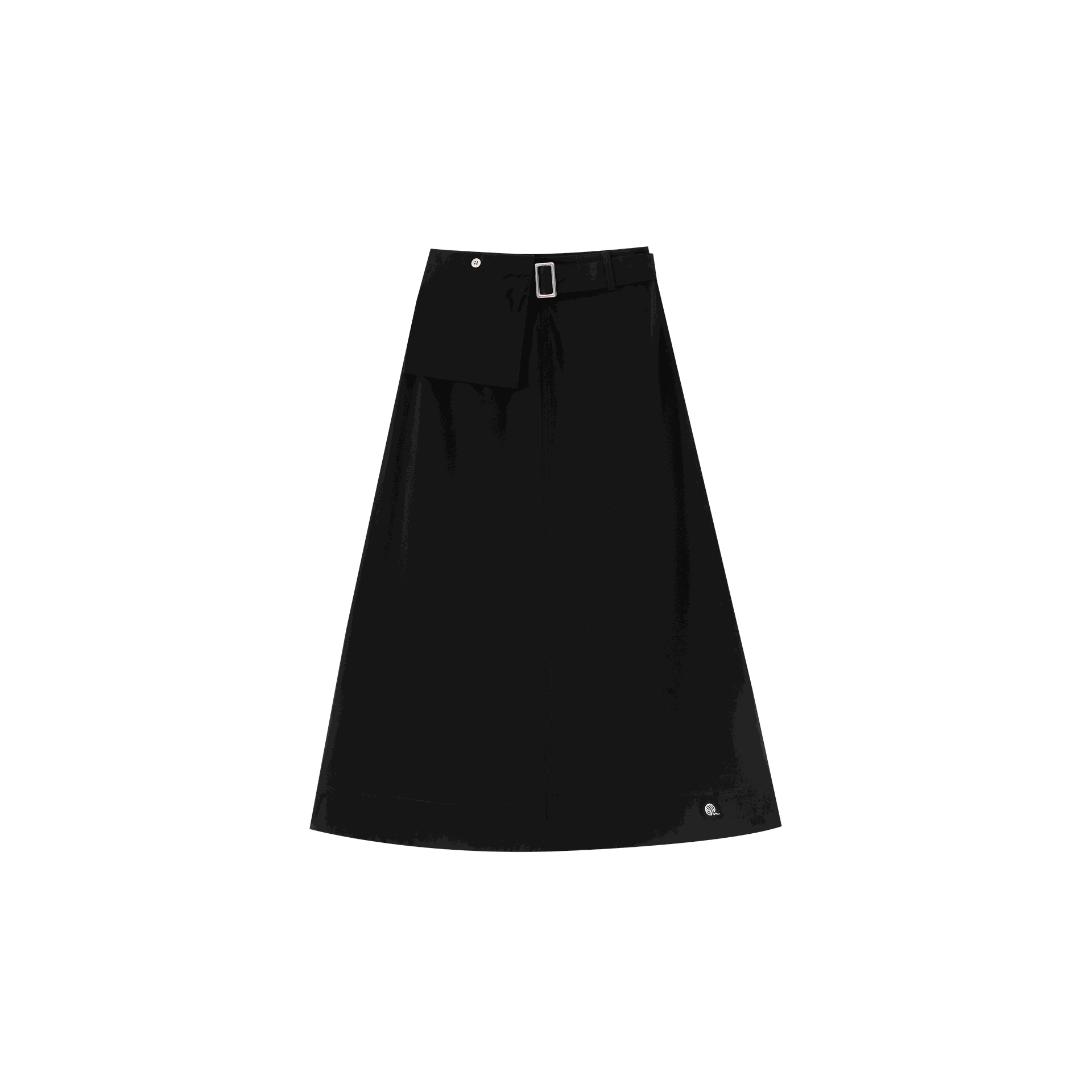 Midi Skirt With Buckle Belt
