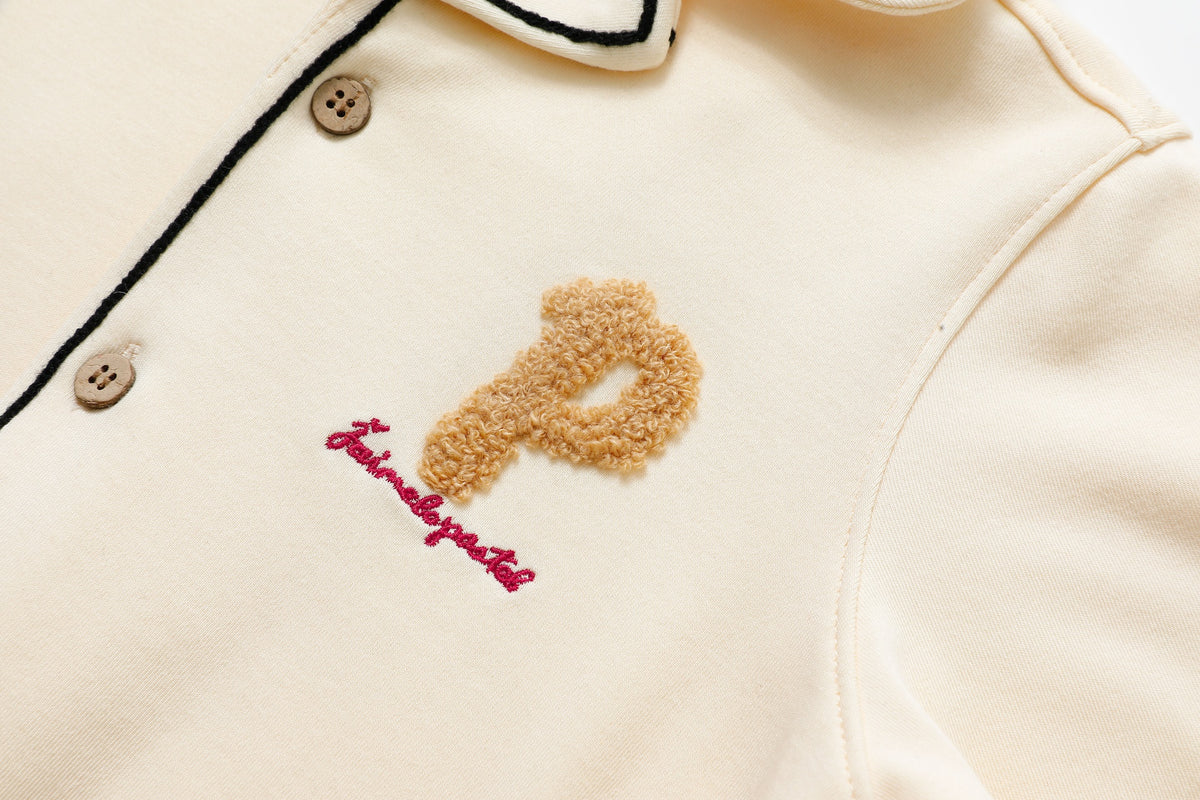 Button Down Pajama With Sherpa "P"