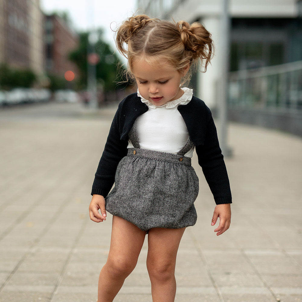 Long Sleeve Onesie With Ruffle Neck
