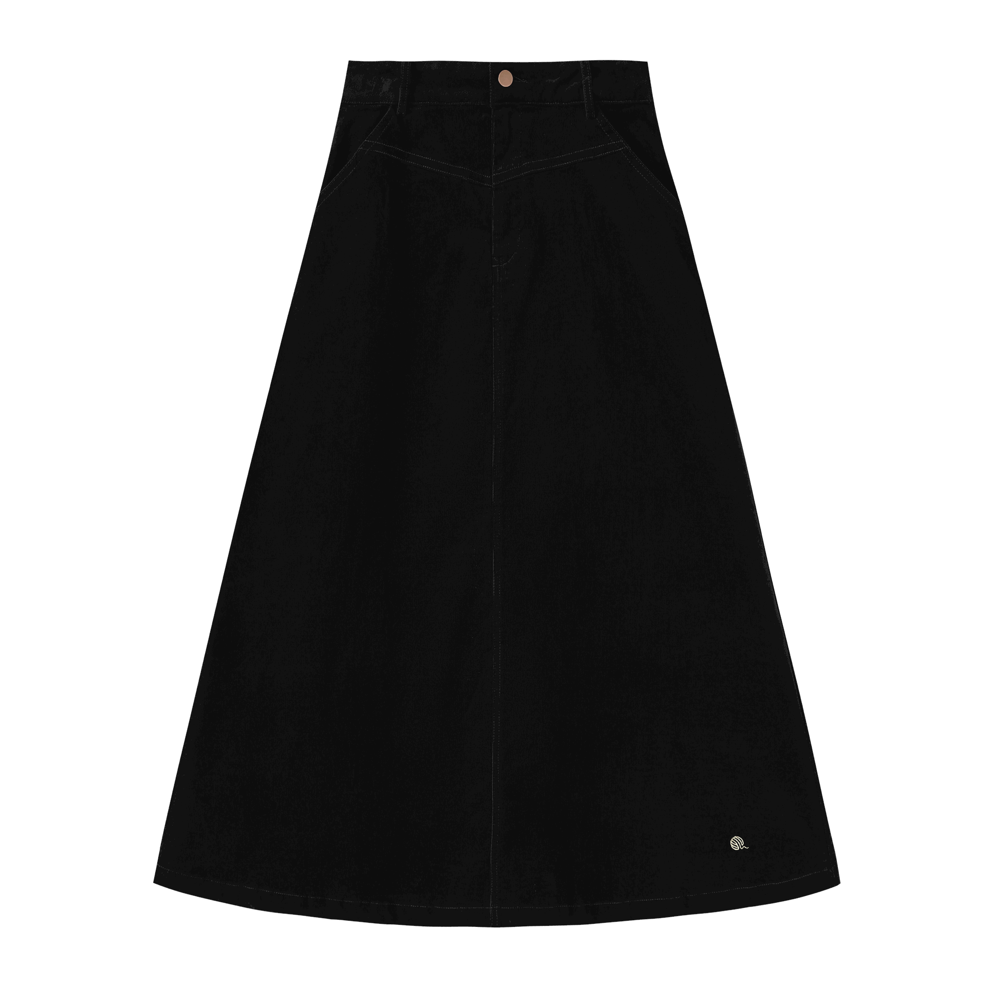 Corduroy Skirt With Button