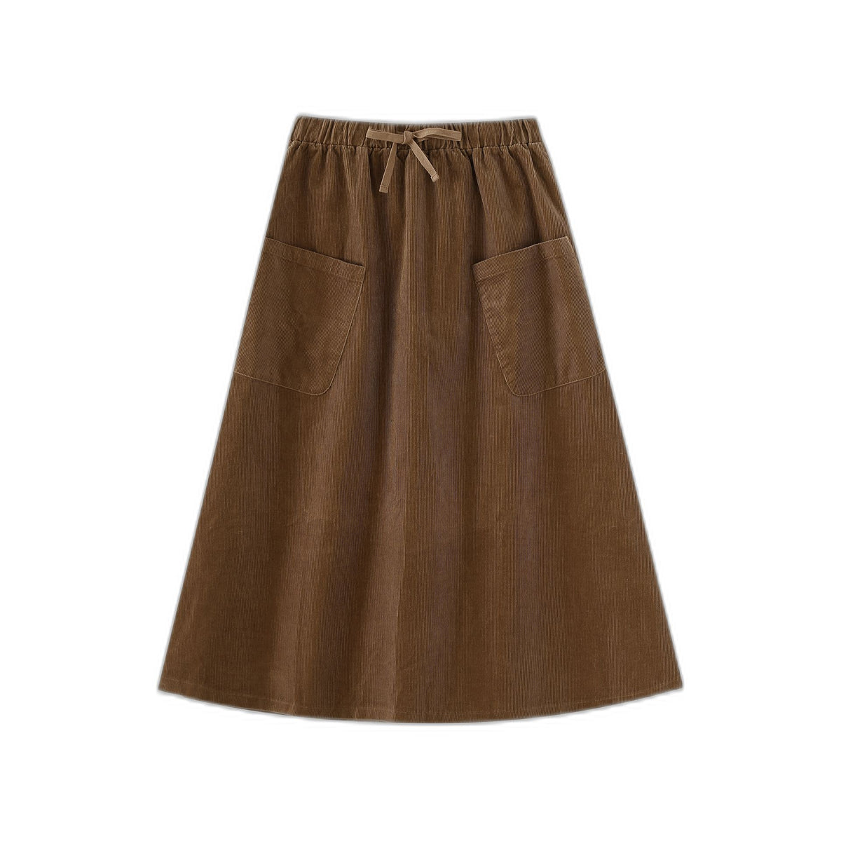 Midi Corduroy Skirt With Pockets