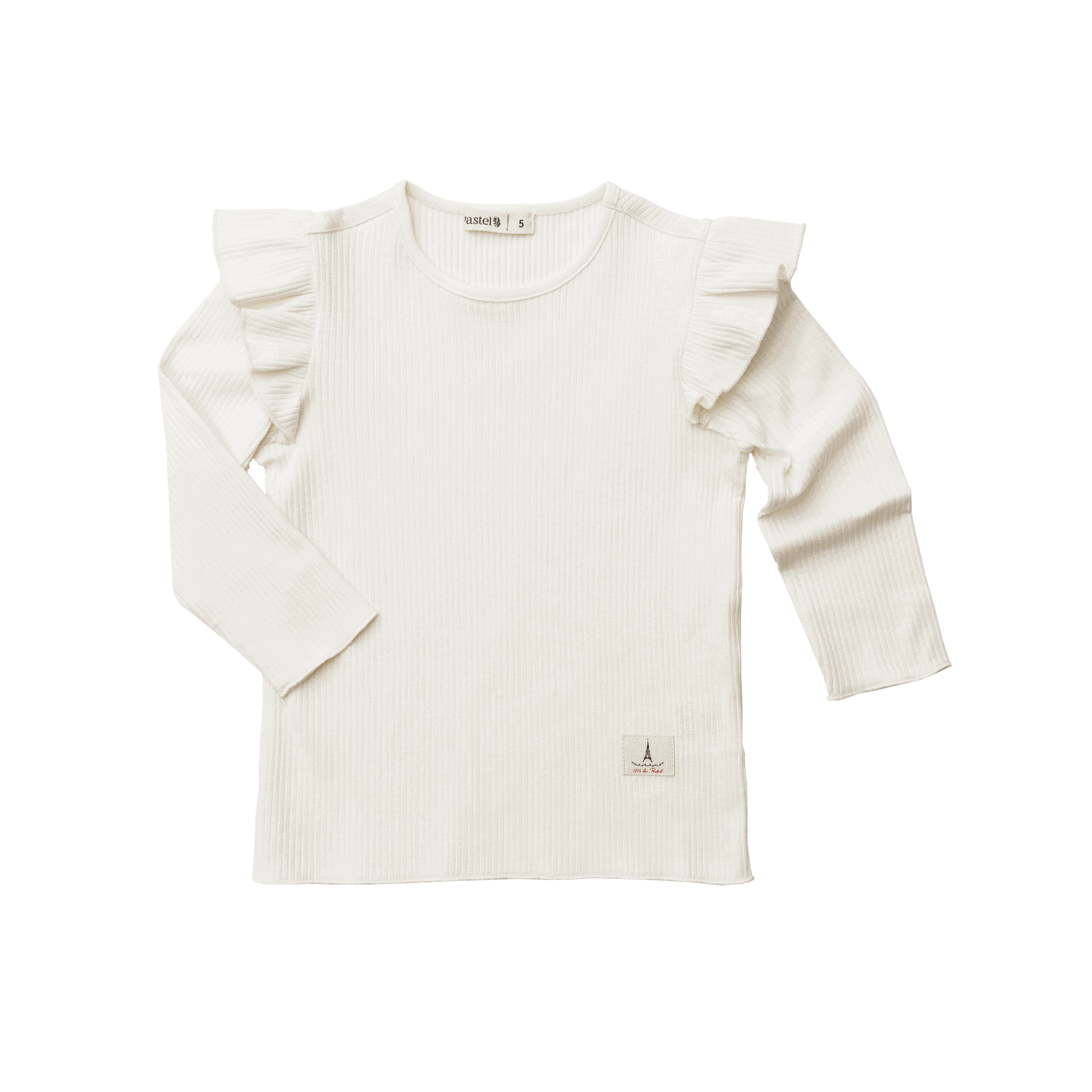3/4 Sleeve Ribbed Flutter Tee