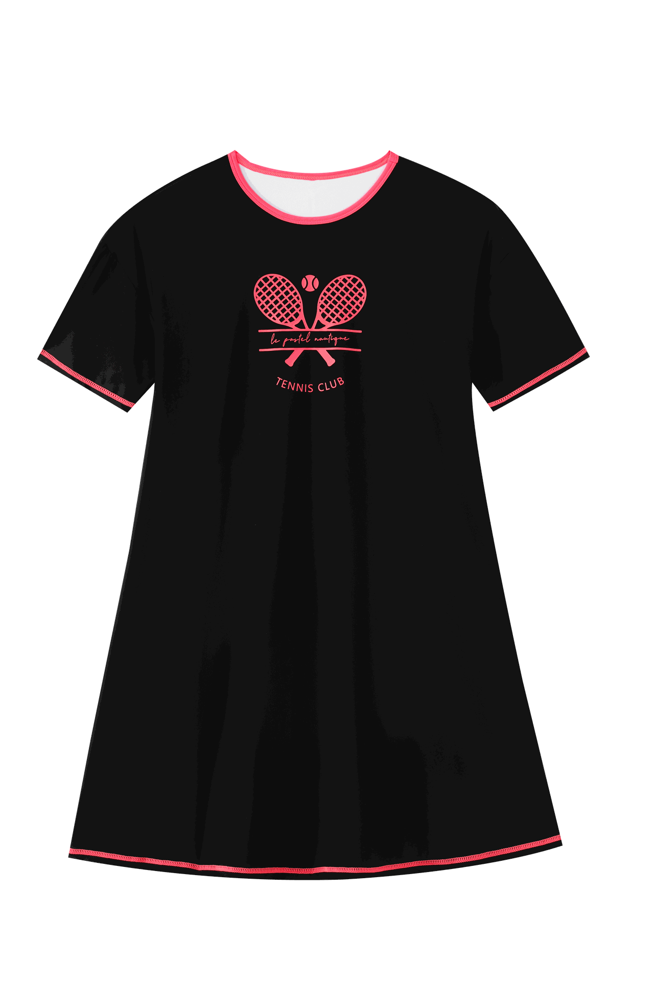 Tennis Print Swim Dress Short Sleeve