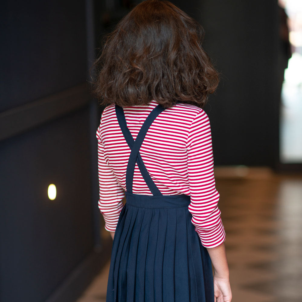 Pleated Suspender Skirt