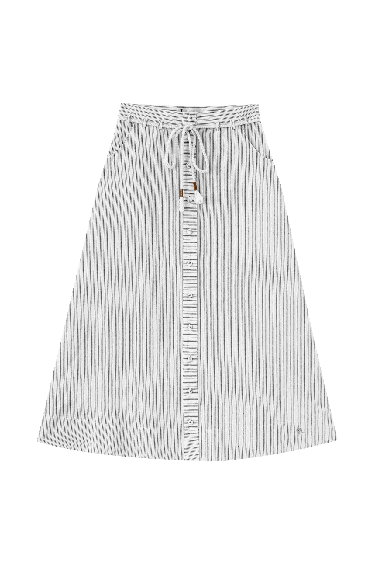 Striped Skirt With Belt