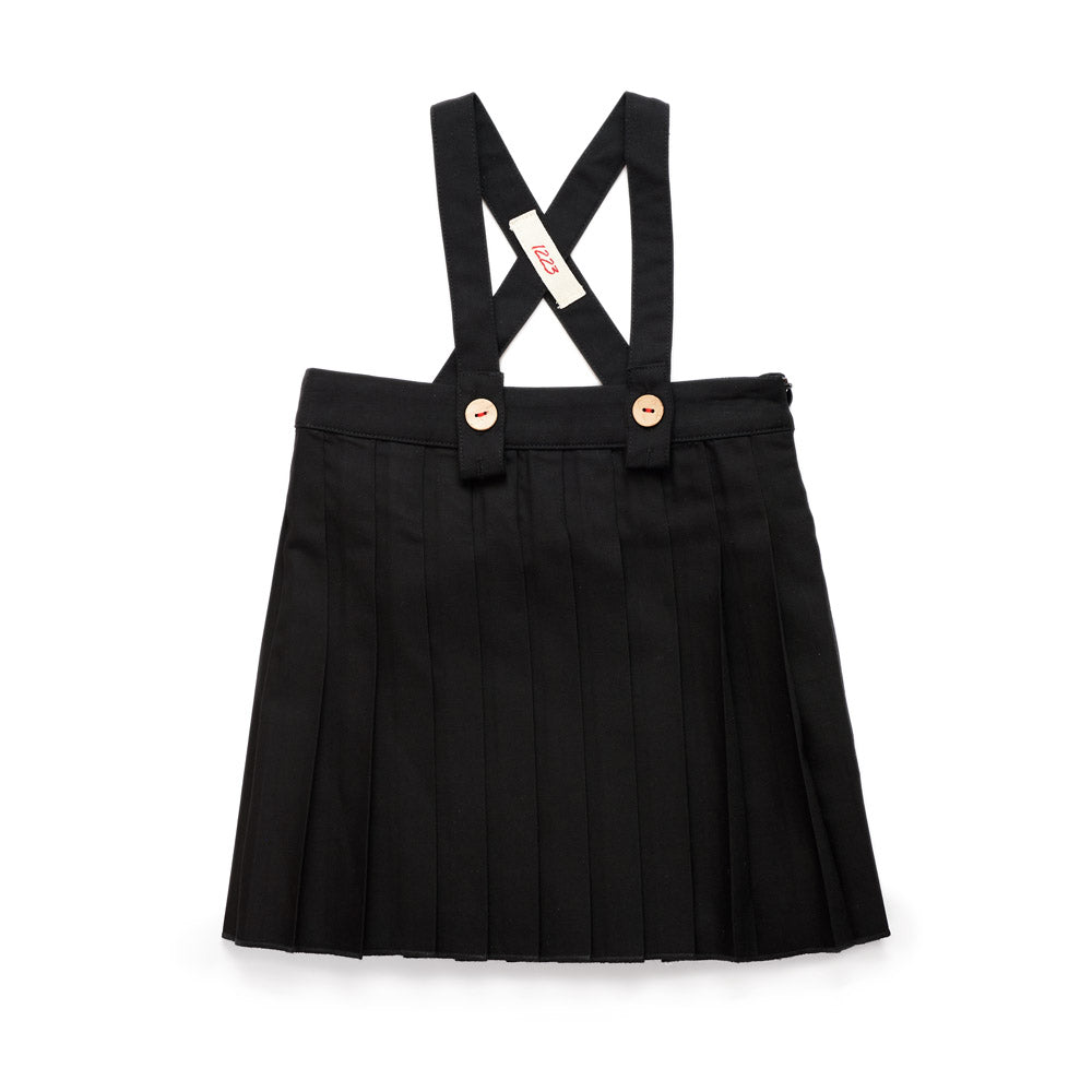 Pleated Suspender Skirt