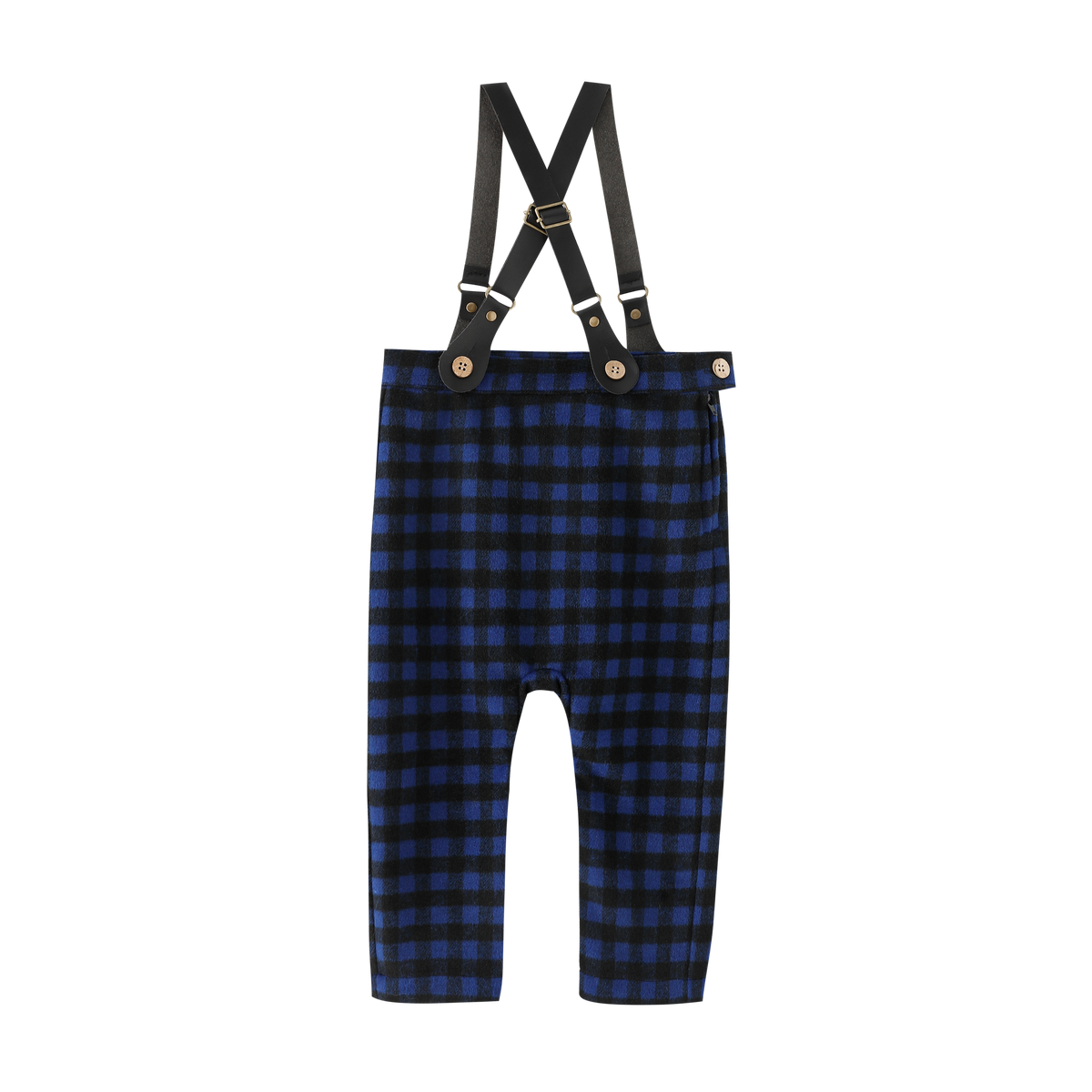 Plaid Suspender Pants
