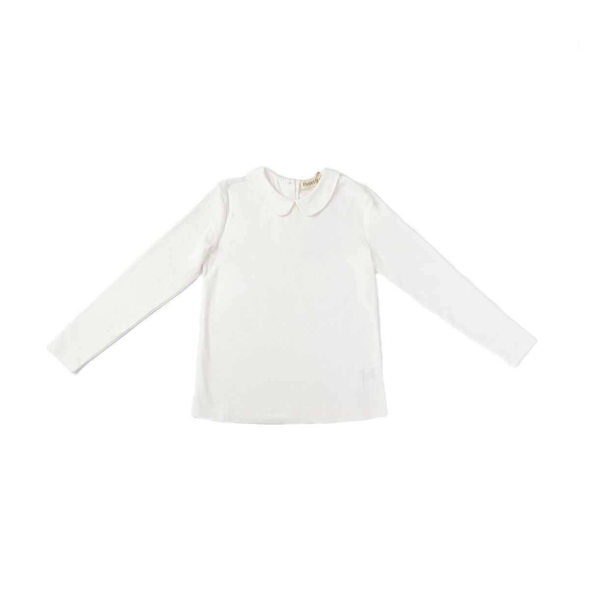 Long Sleeve Tee With Woven Peter Pan