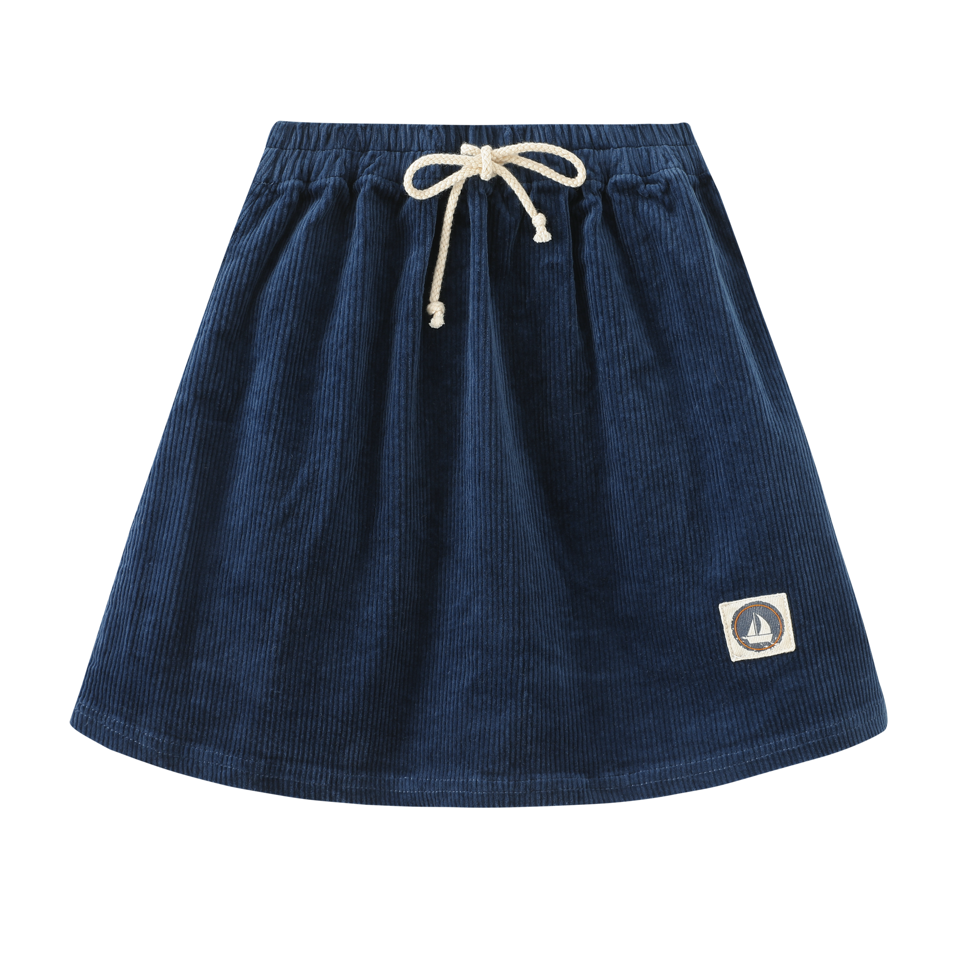 Corduroy Skirt With Center Tie