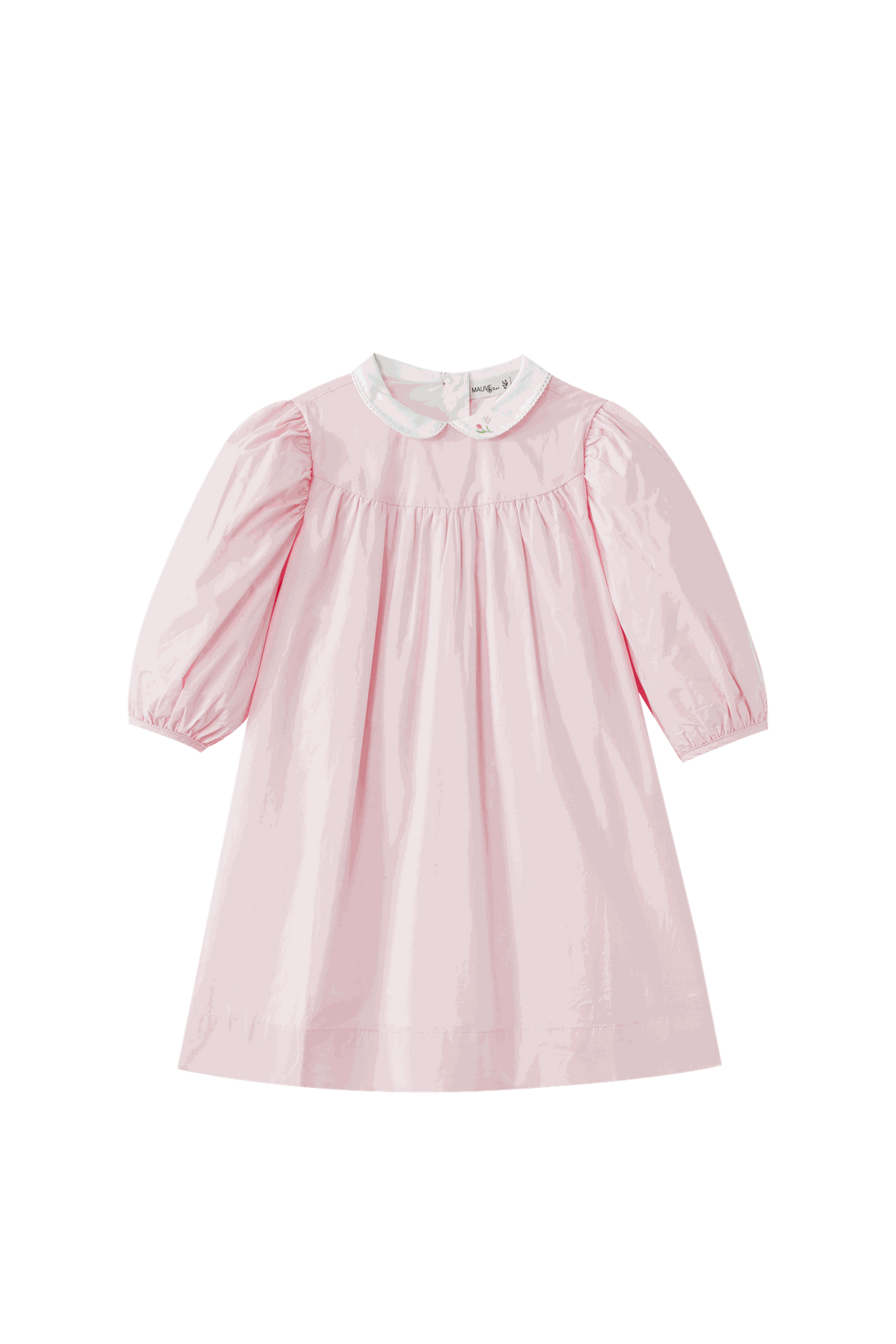 Embroidered Collar High Yoke Dress