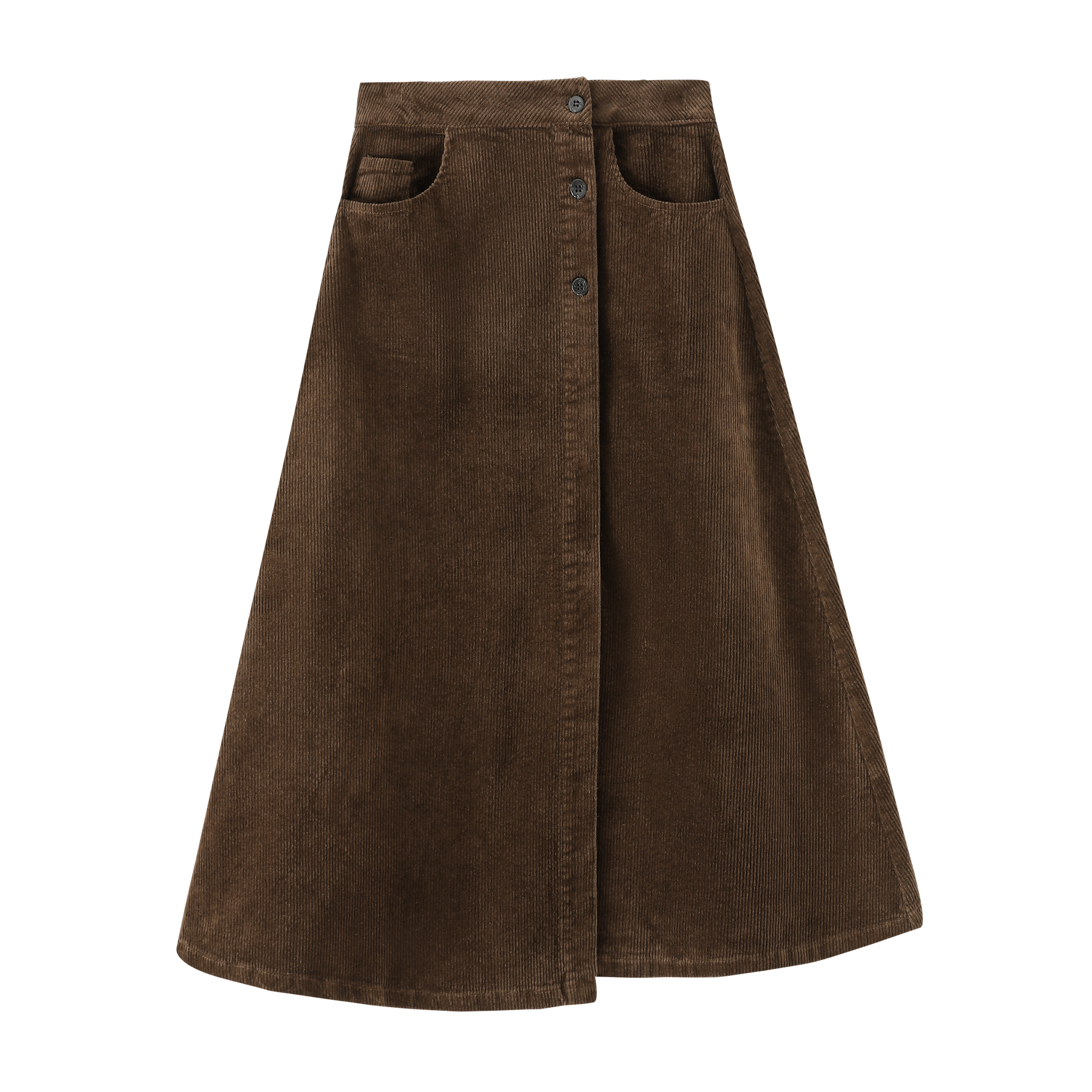 Button Down Corduroy Skirt