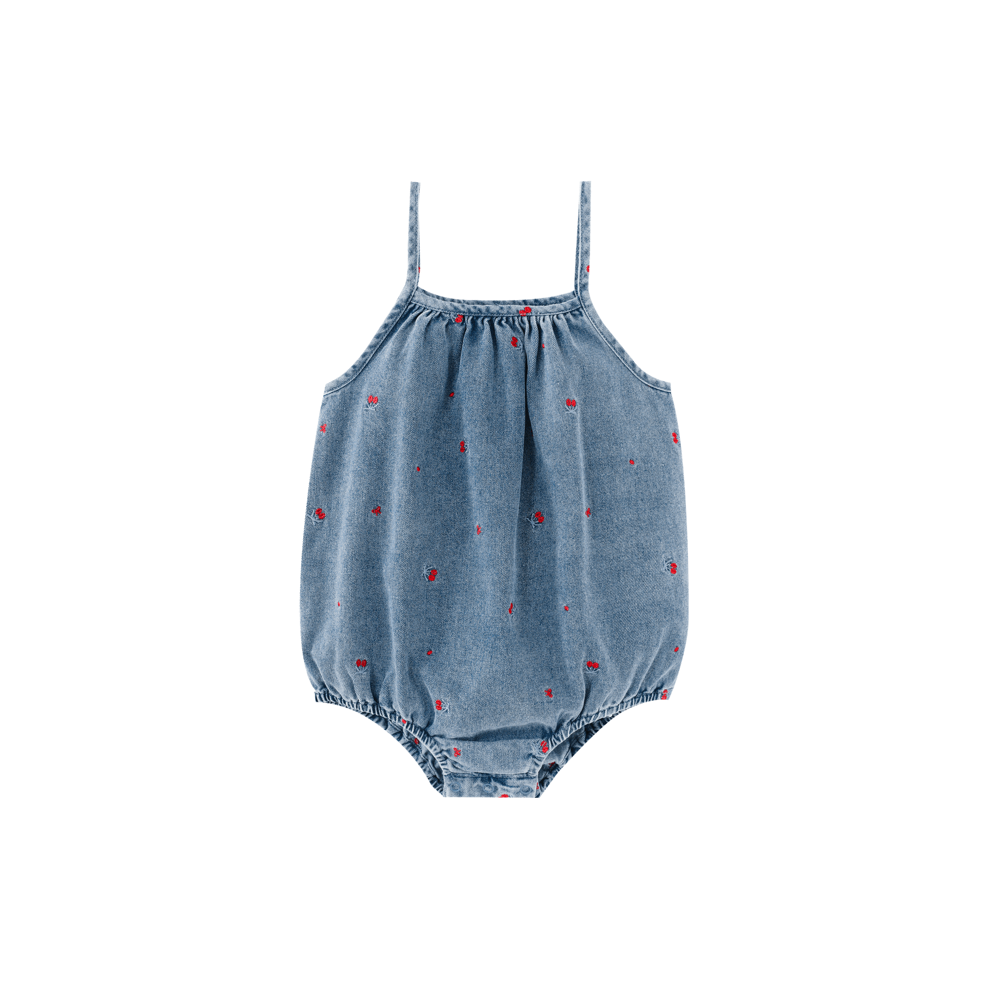 Romper With Cherry Embroidery