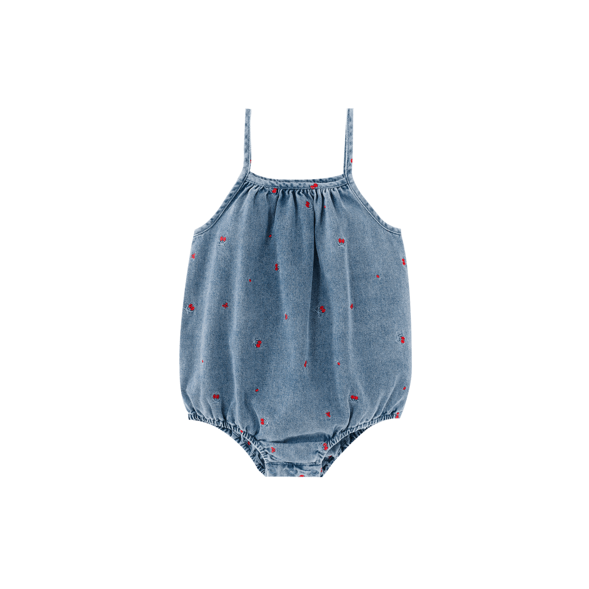 Romper With Cherry Embroidery