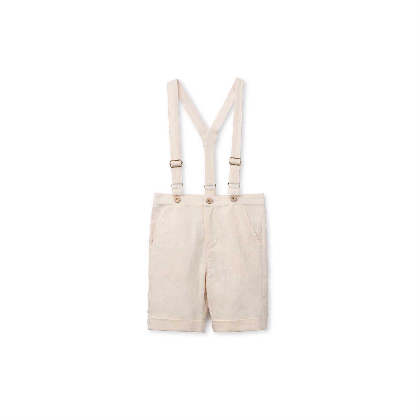 Short Suspender Linen Pants
