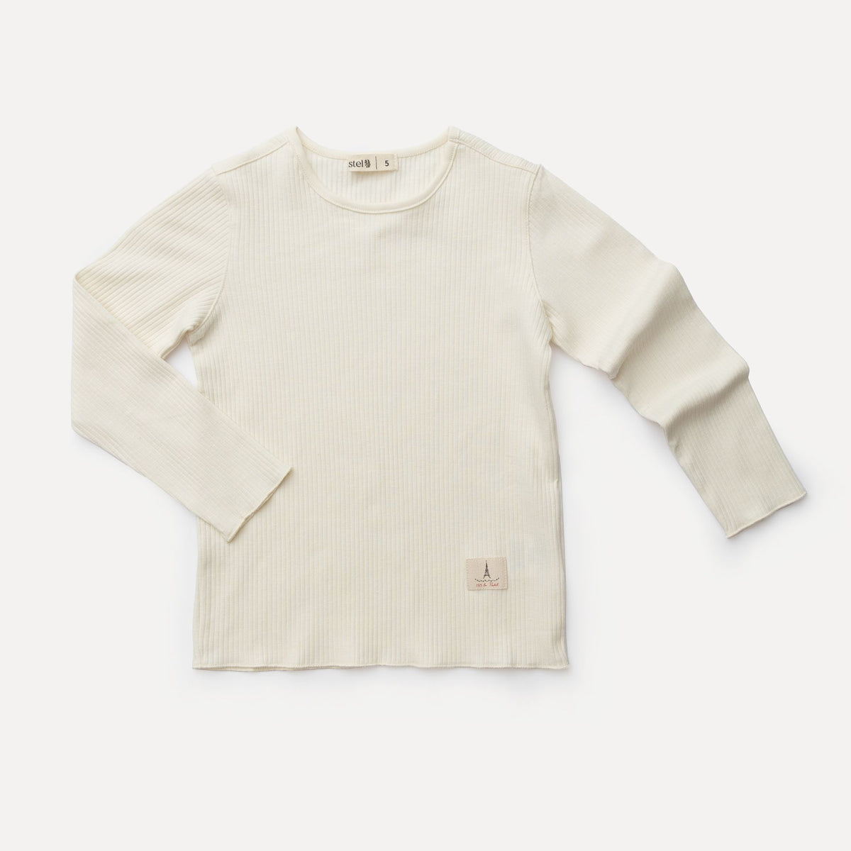Long Sleeve Ribbed Crew Neck Tee