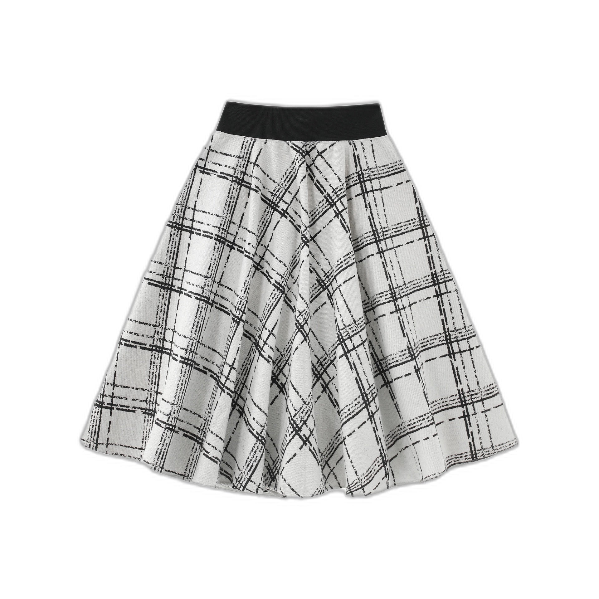 Plaid Yoke Circle Skirt