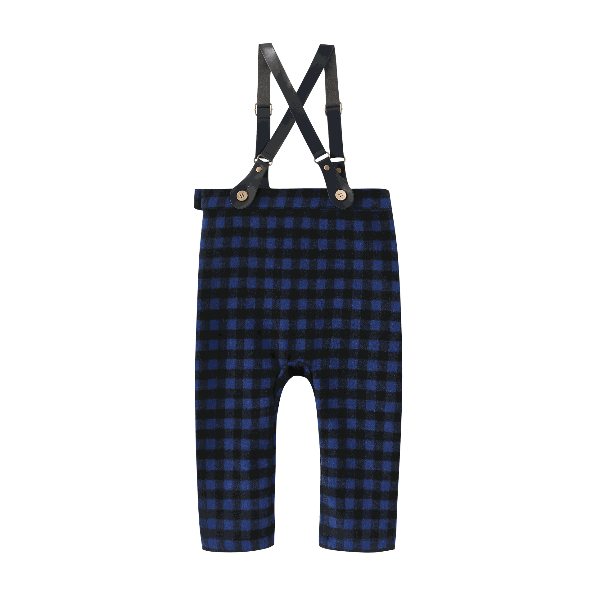 Plaid Suspender Pants