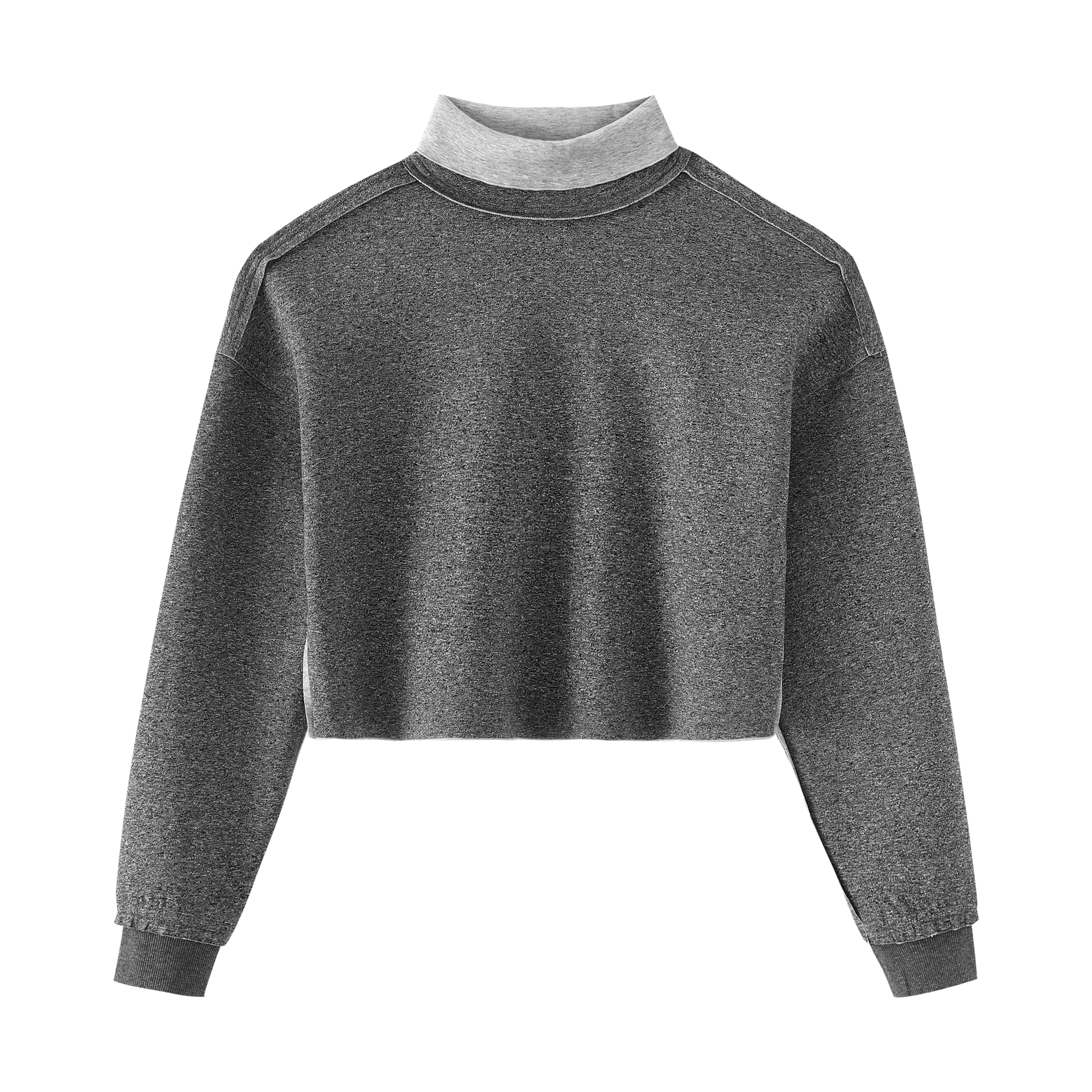 Drop Shoulder Turtleneck Sweatshirt