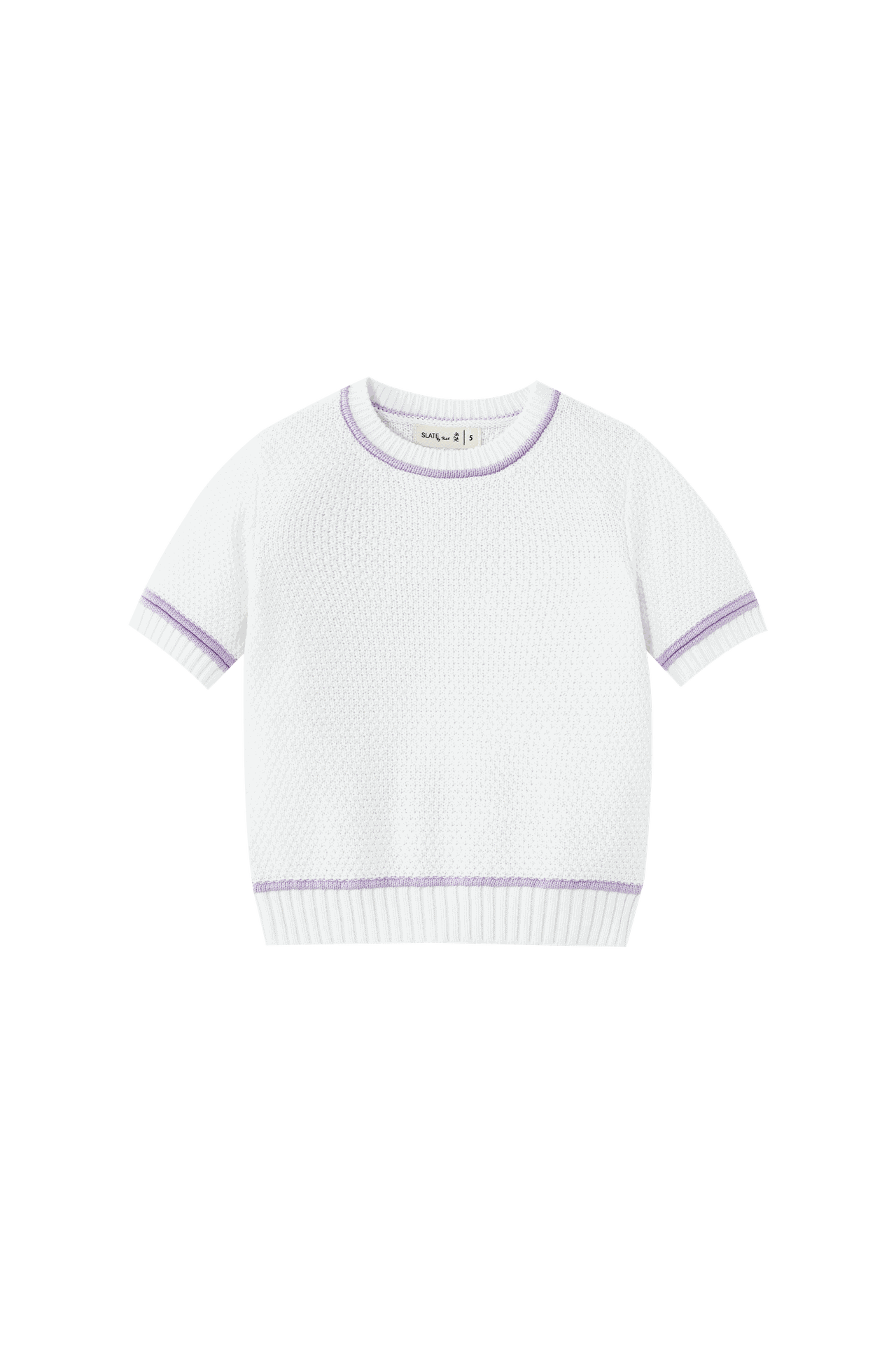 Short Sleeve Sweater With Trim