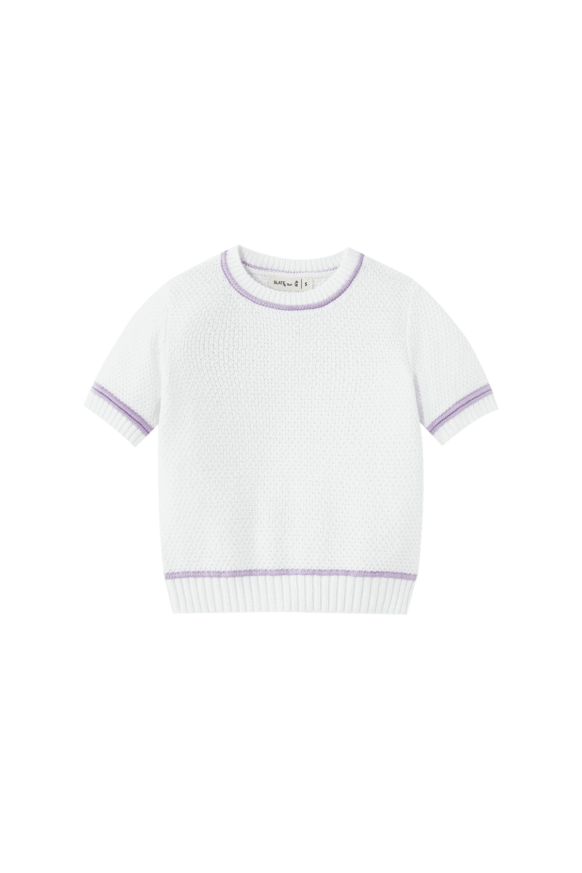 Short Sleeve Sweater With Trim