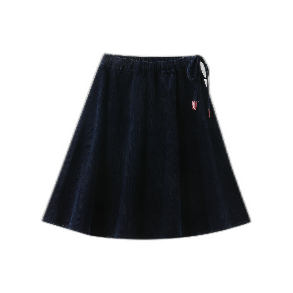 Corduroy Circle Skirt With Tie