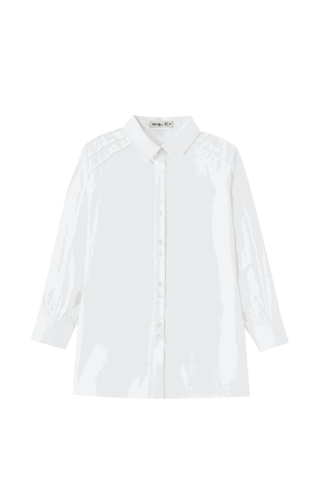 Blouse With Topstitched Collar