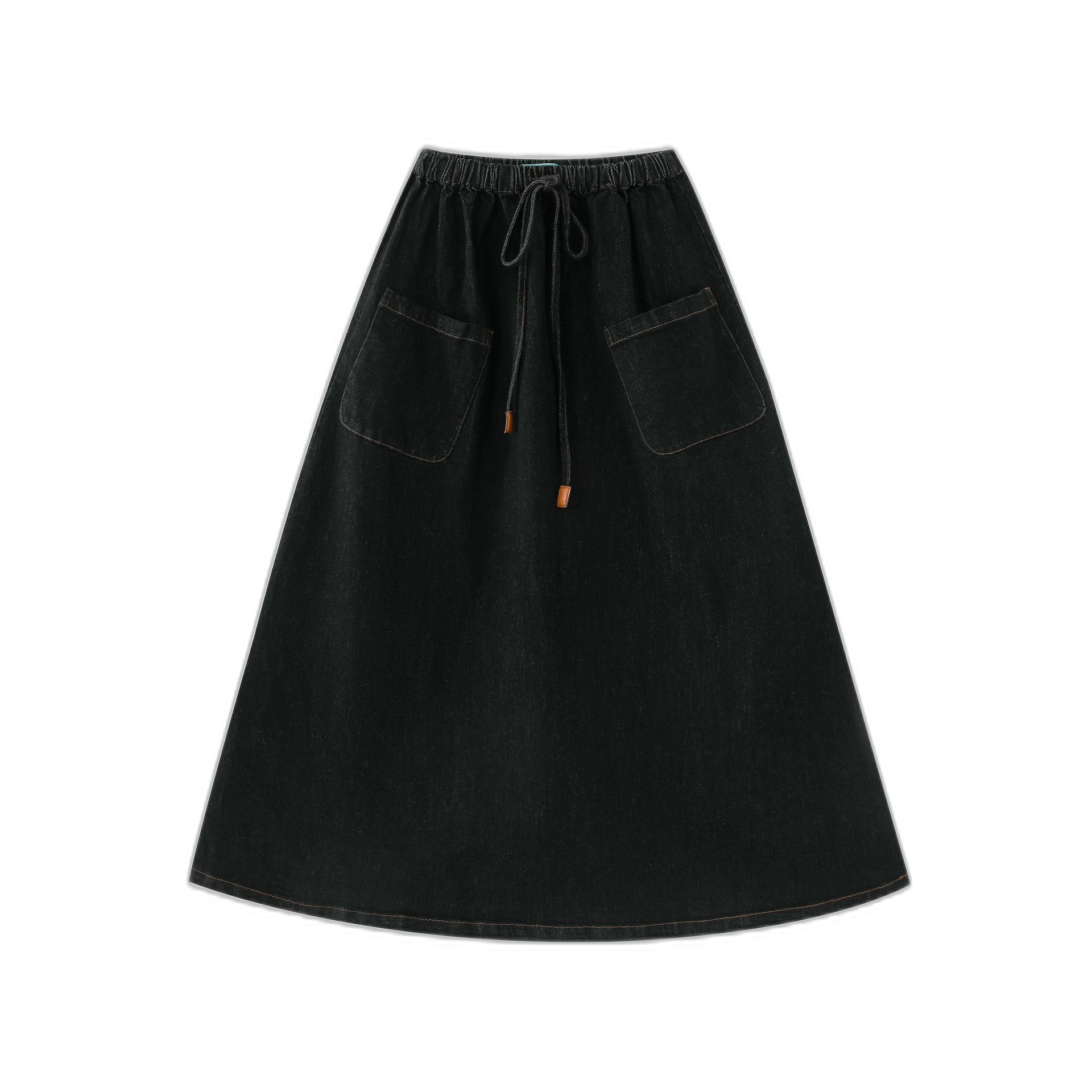 Midi Circle Skirt With Pockets And Tie