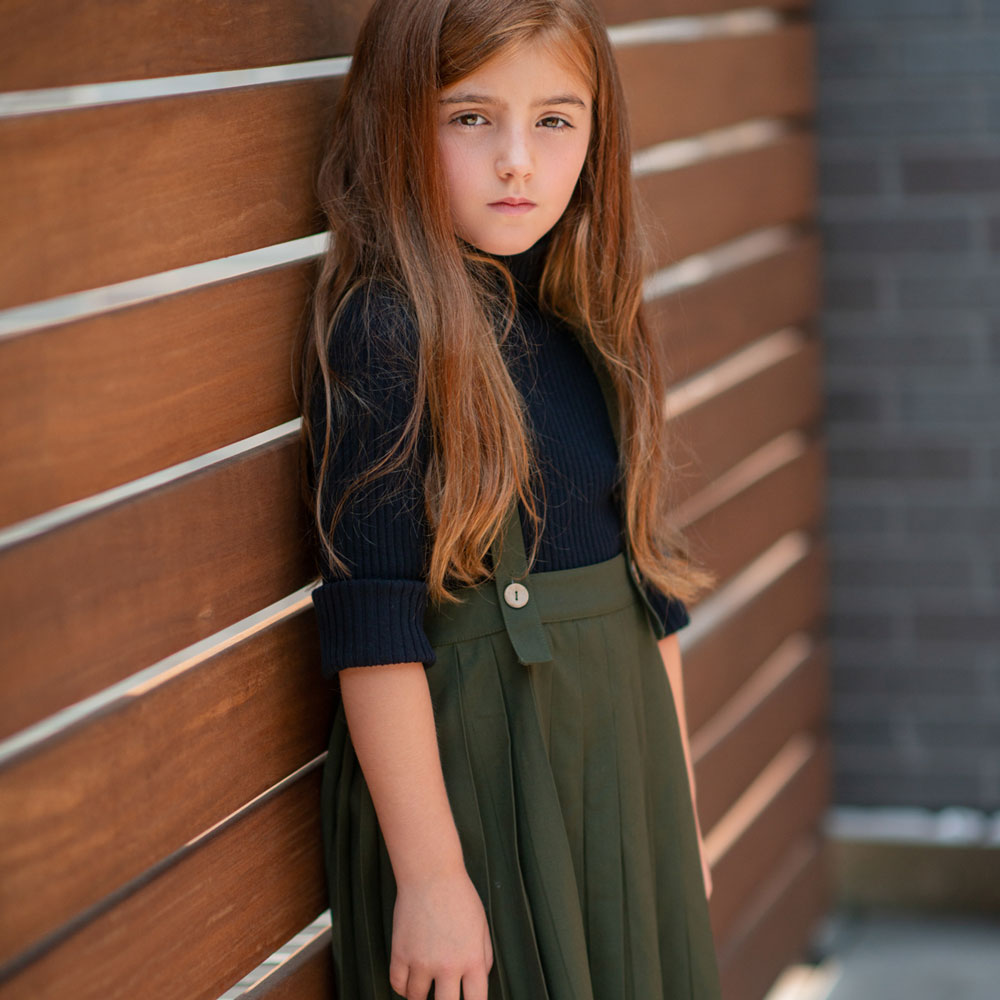 Pleated Suspender Skirt